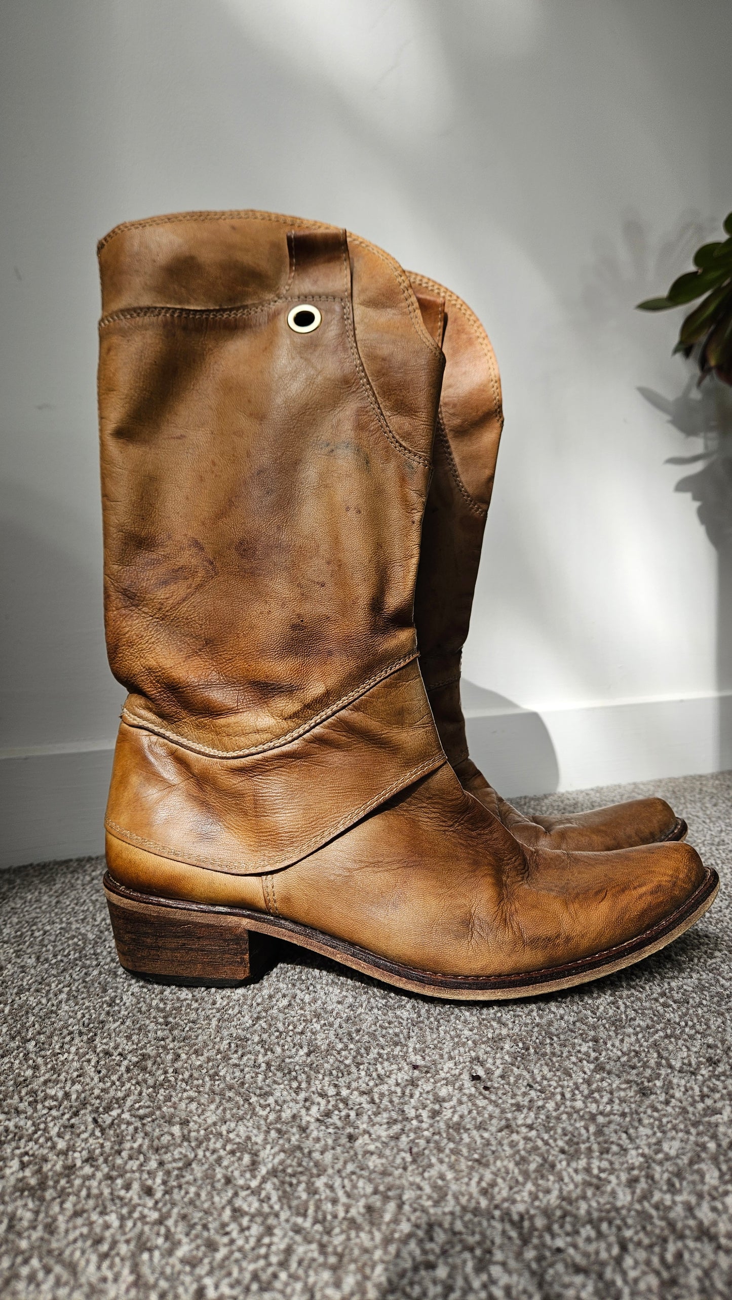 Authentic Malababa 'Dakota' Spanish Leather Cowboy Boots - Size 37