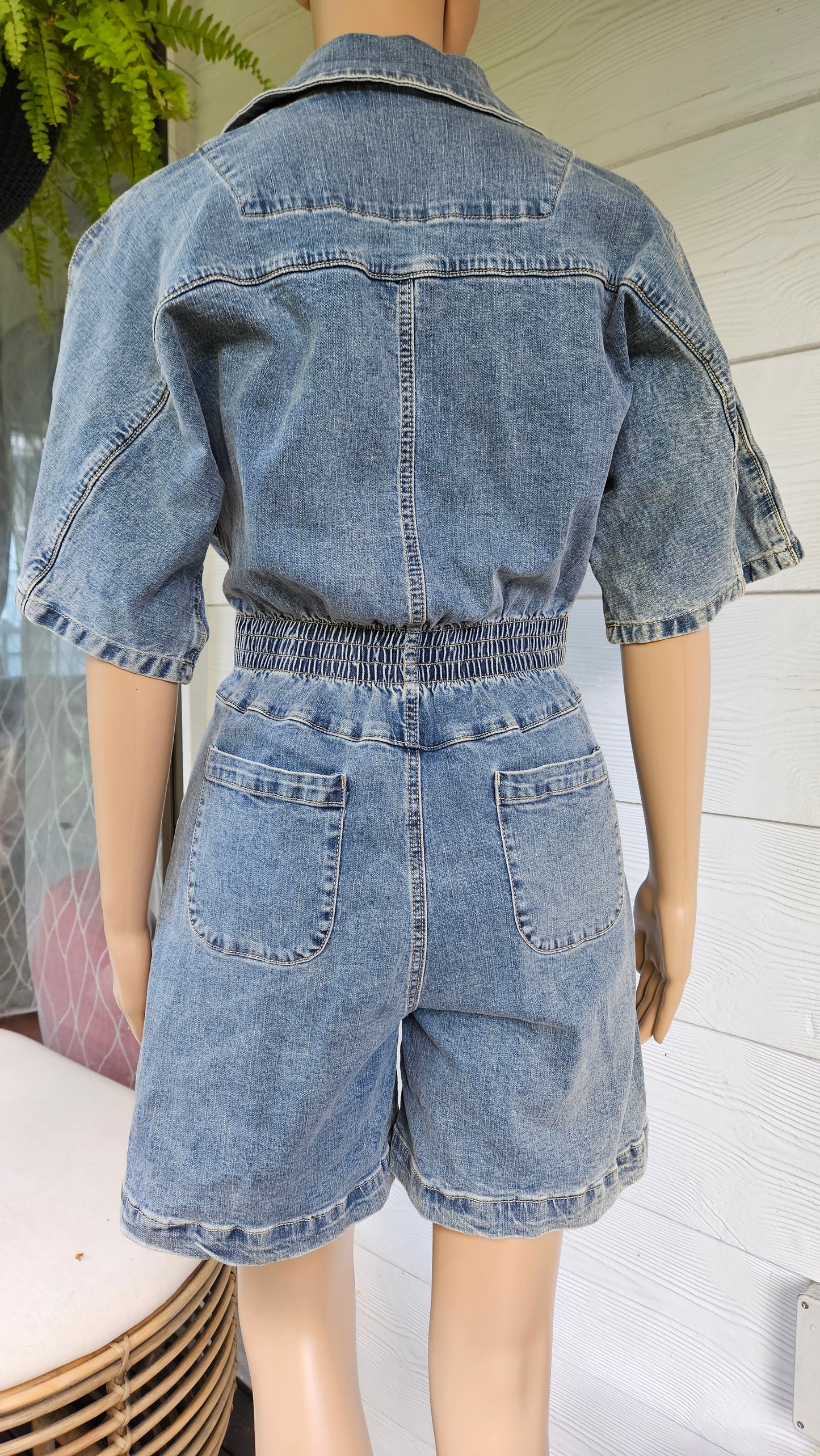 Denim Romper LA.LA PlaySuit Size M. Stretchy!