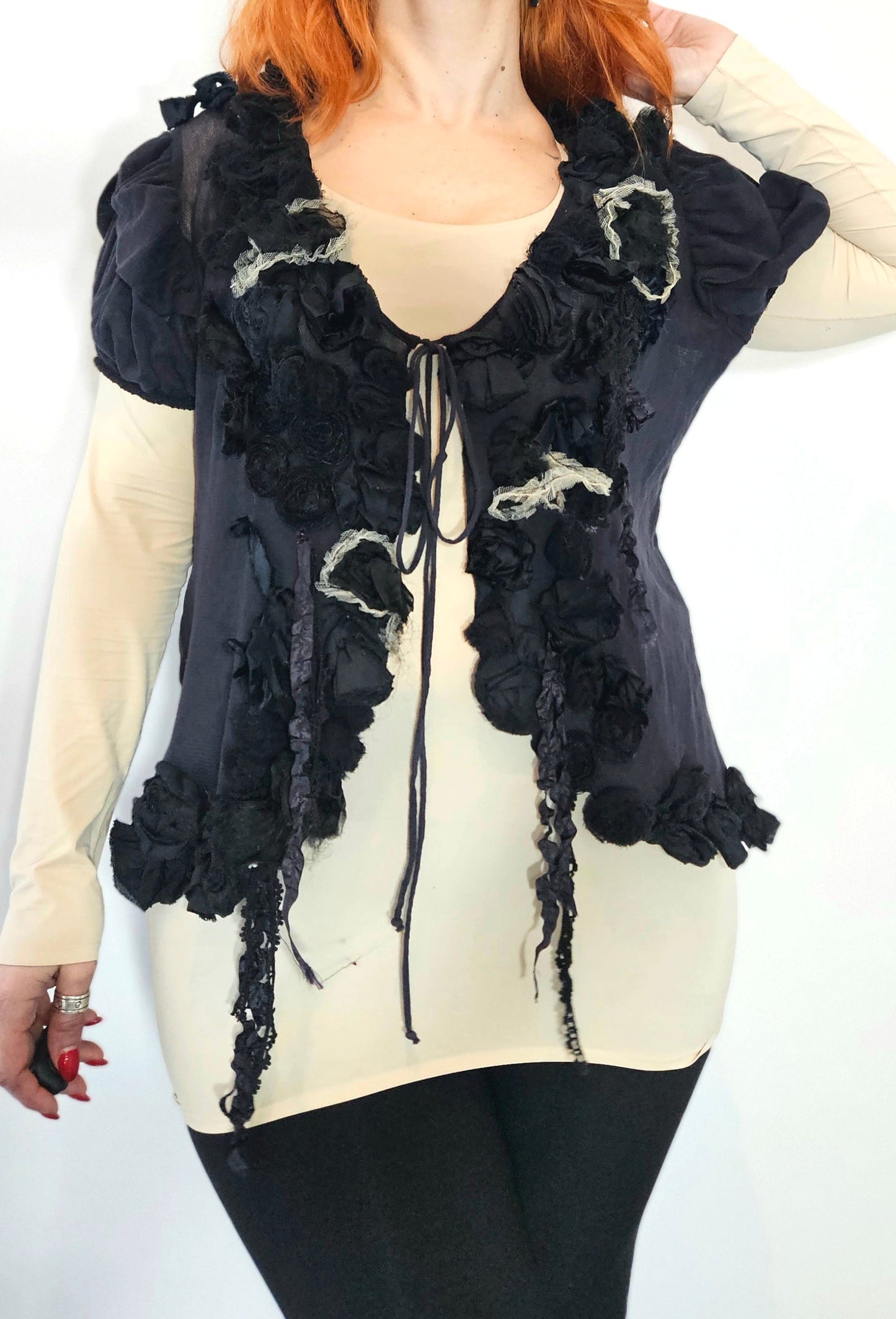 Unique Ethereal Fairycore Textured Mesh Jacket from Trelise Cooper