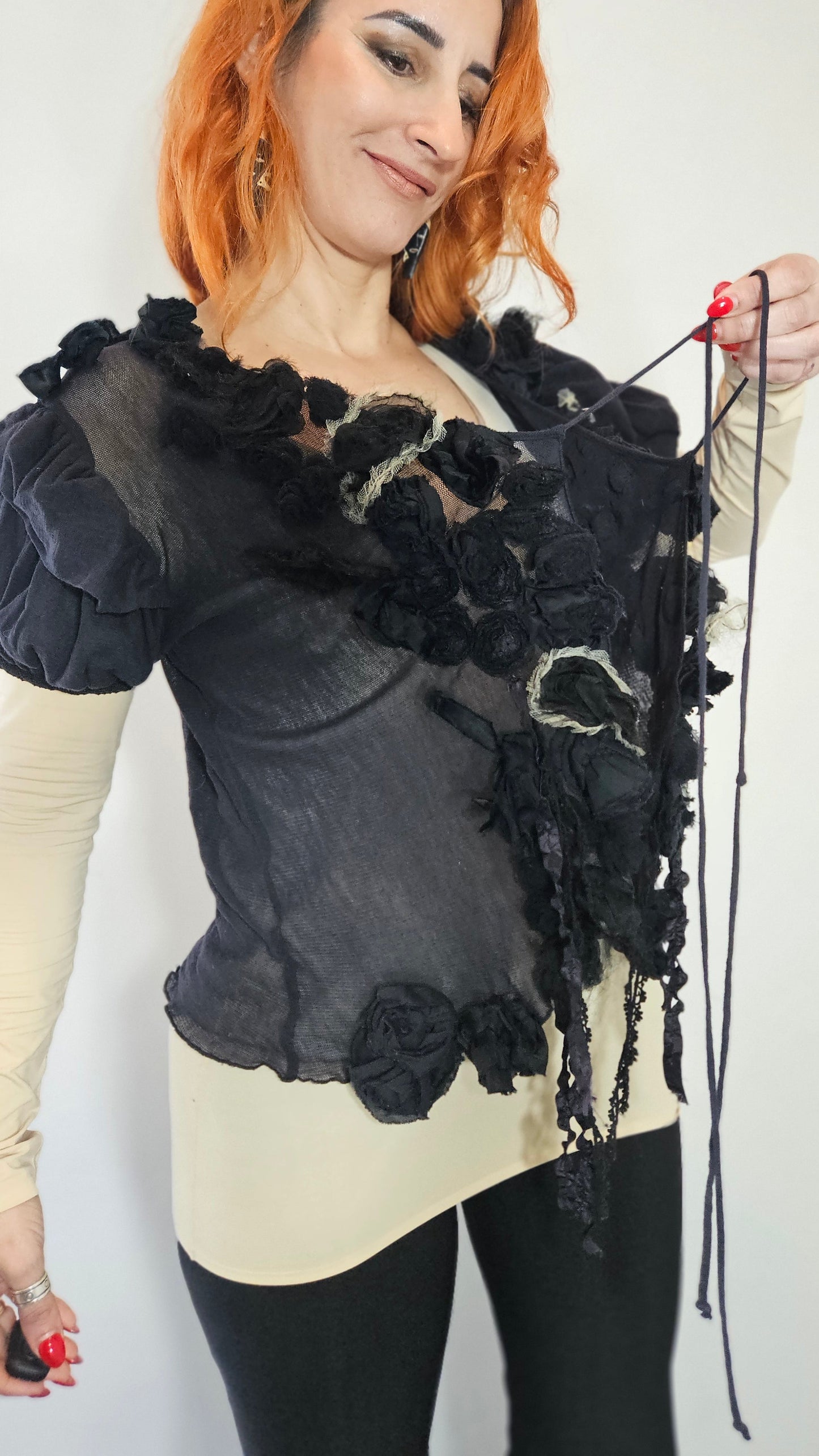 Unique Ethereal Fairycore Textured Mesh Jacket from Trelise Cooper