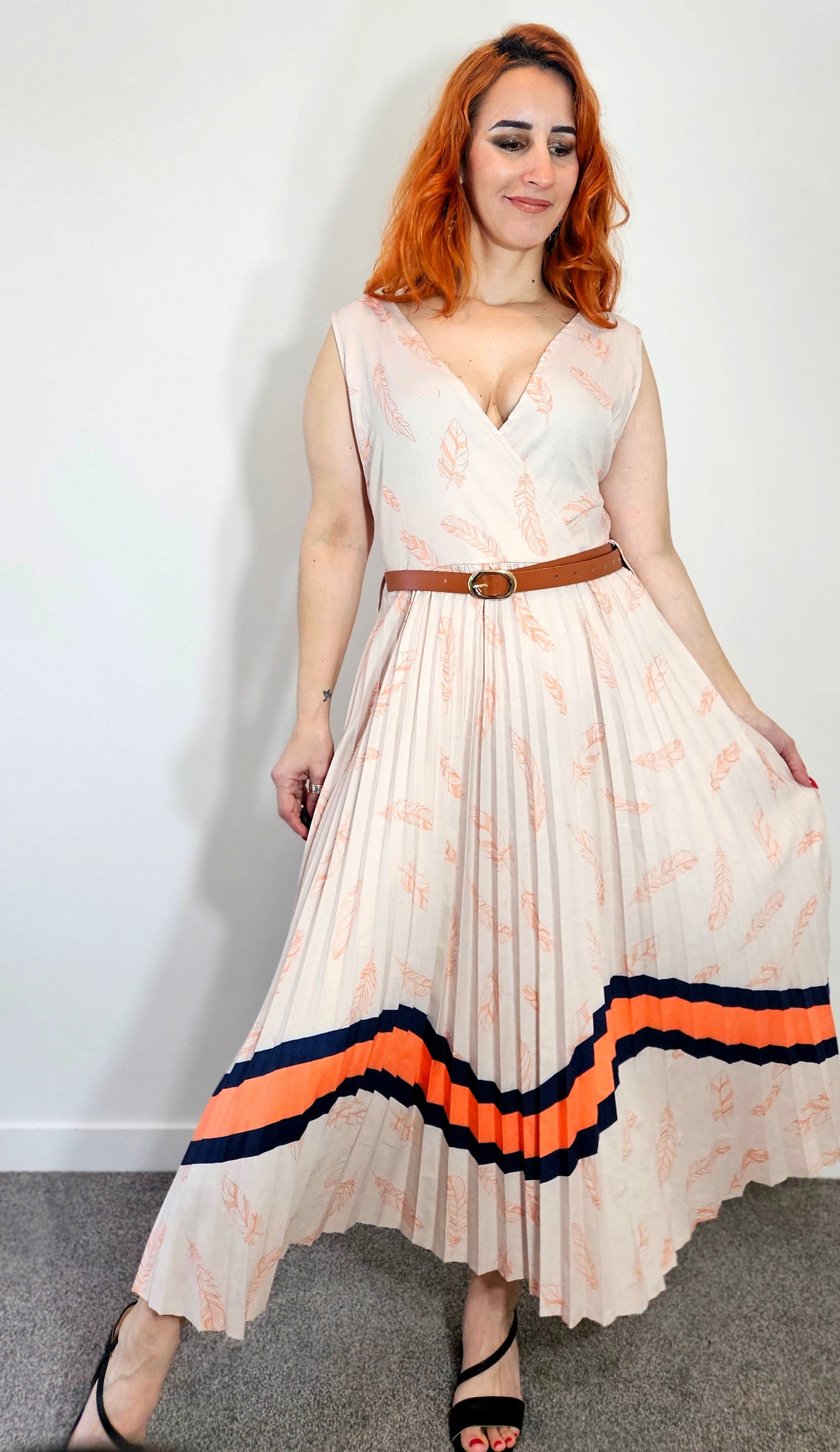 Stunning Pleated Midi Dress