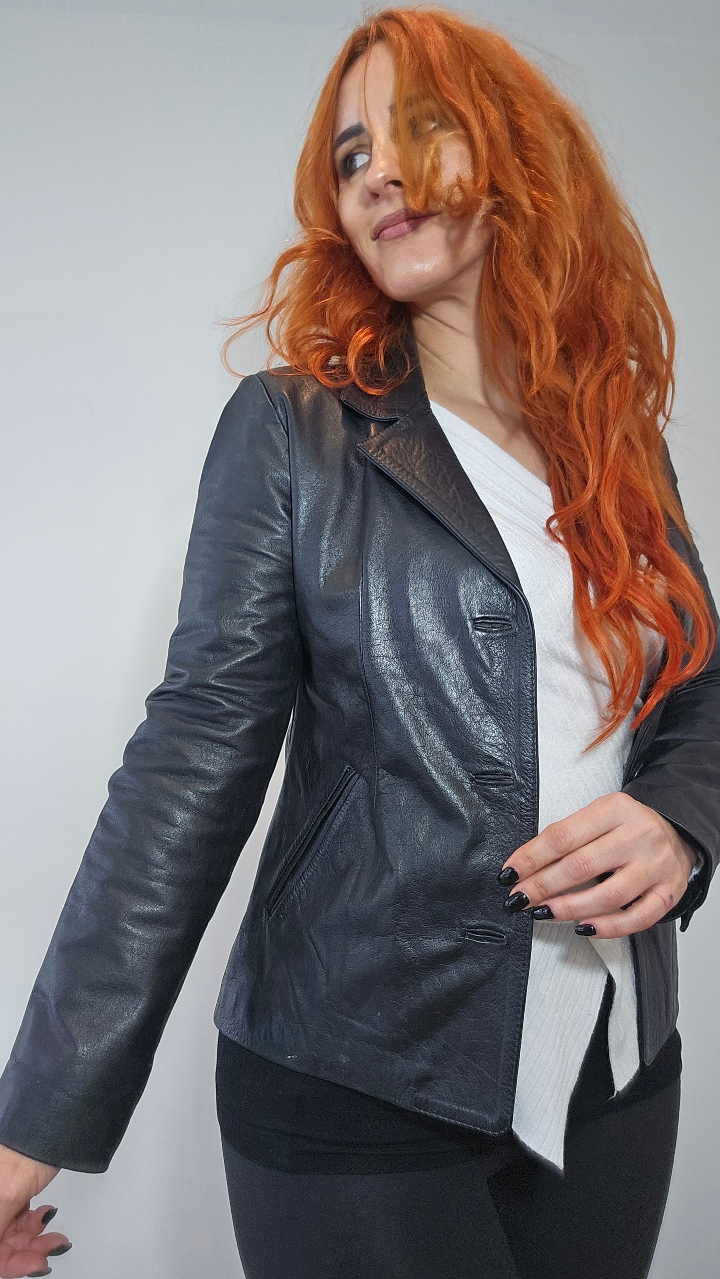 Vintage Colombian Leather Jacket. Black leather Jacket 80s & 90s