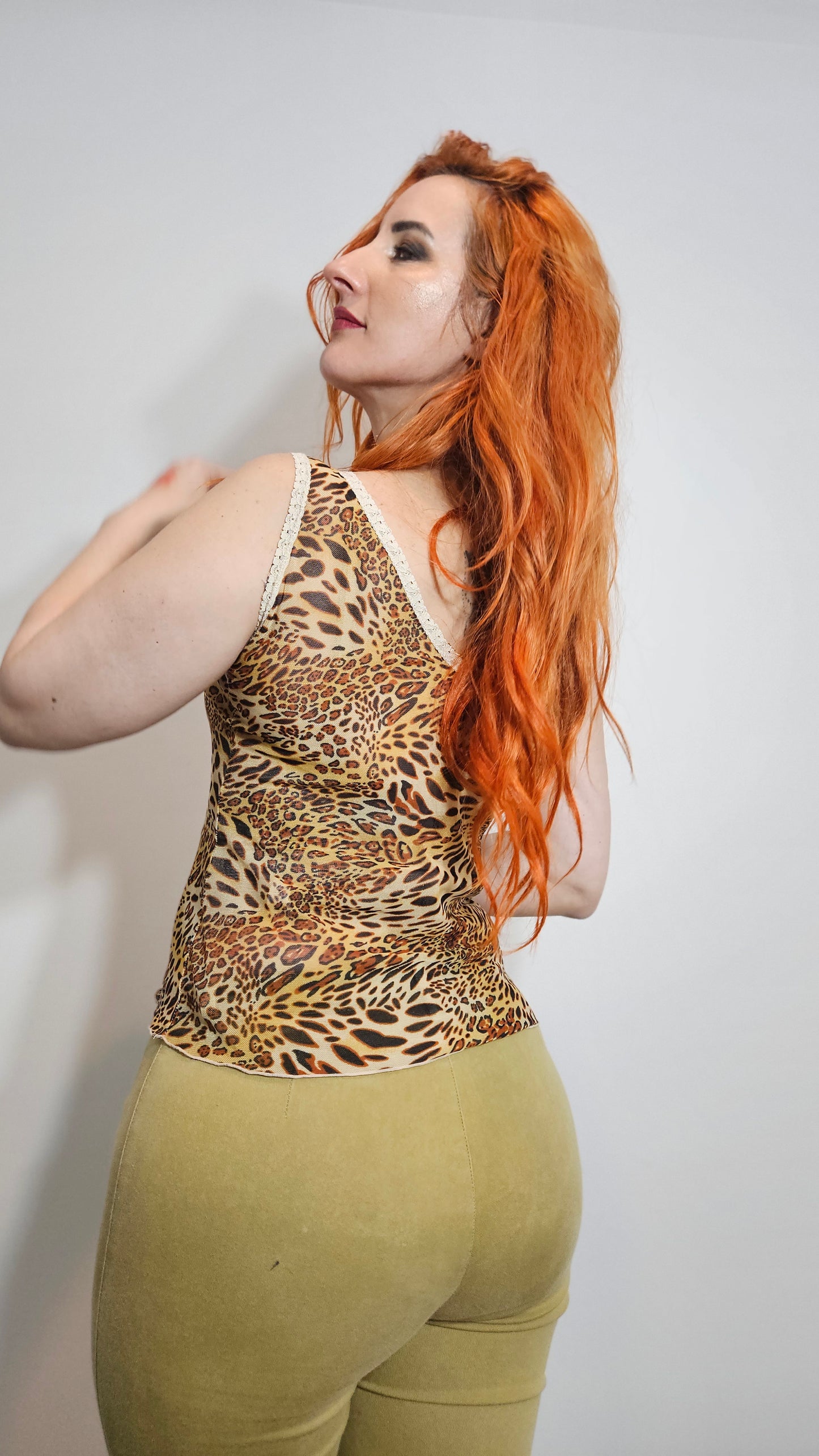 Lovely animal print Women Top. Mesh top