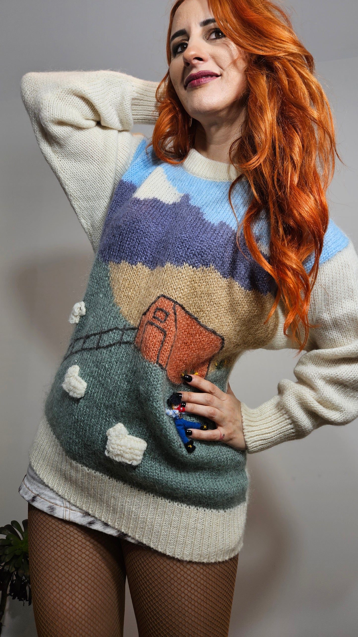 Vintage knit 40% mohair and 60% lambswool sweater