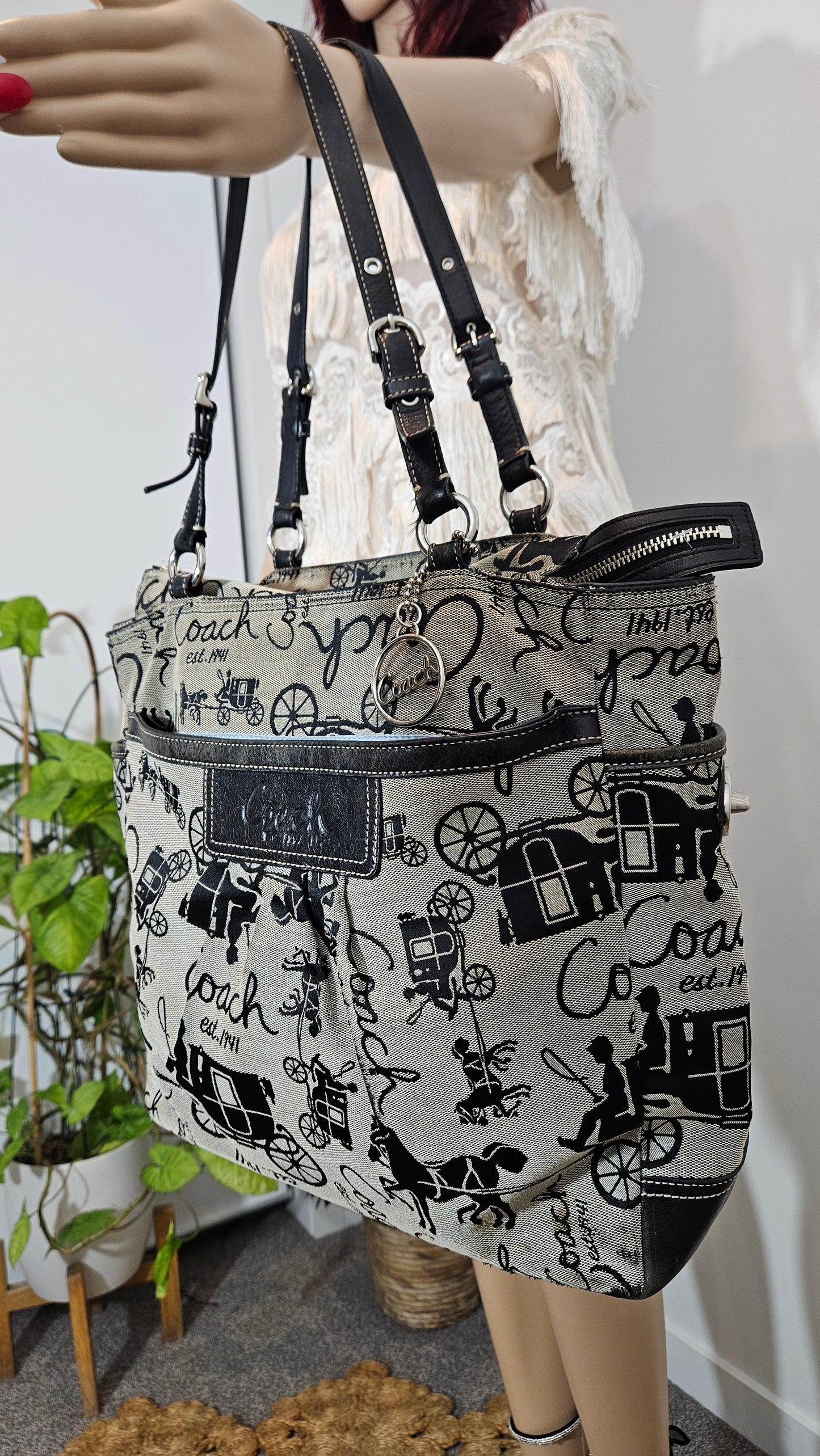 Authentic COACH Horse & Carriage Canvas Tote Bag