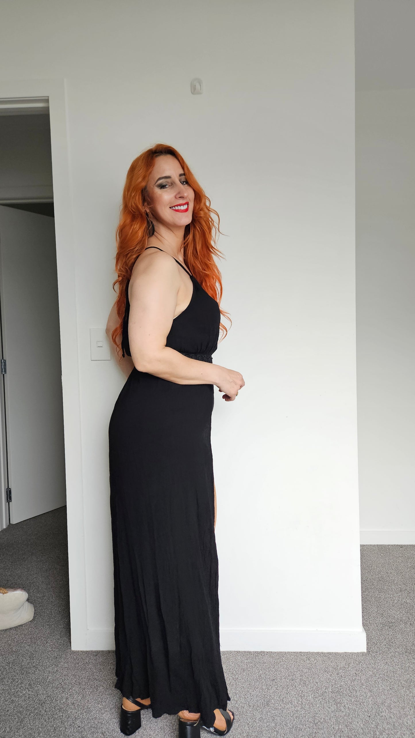 Garage Black Halterneck Playsuit with Maxi Overlay – Size 8