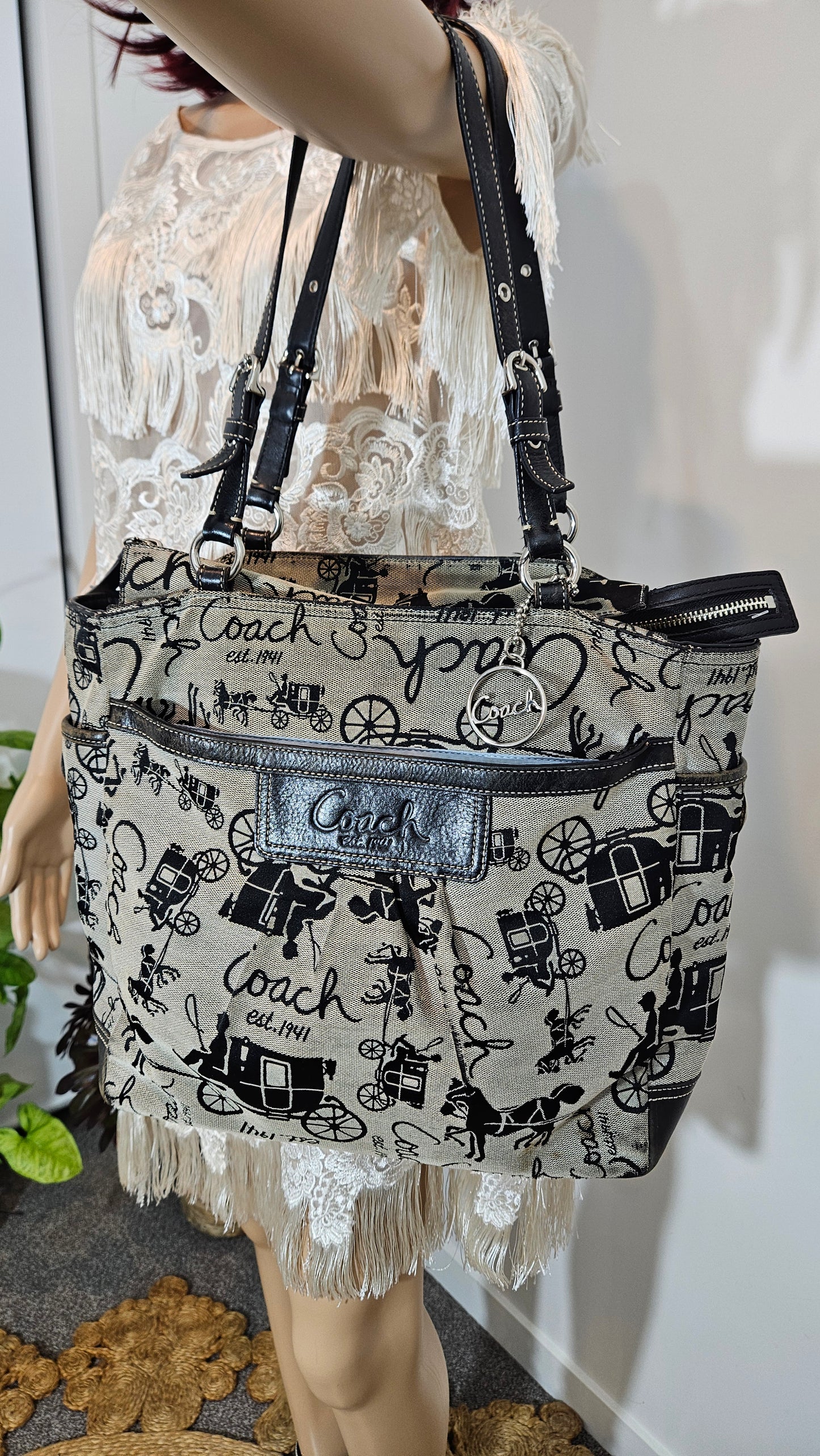 Authentic COACH Horse & Carriage Canvas Tote Bag