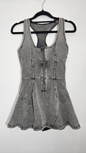 WISKII Active Beyond Denim Dress Vintage Grey Workout Tennis Skort Dress