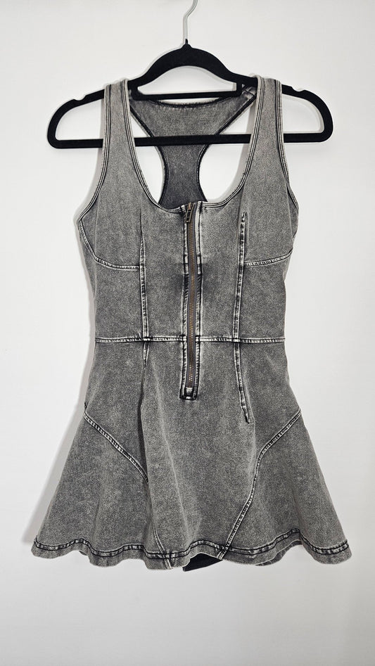 WISKII Active Beyond Denim Dress Vintage Grey Workout Tennis Skort Dress