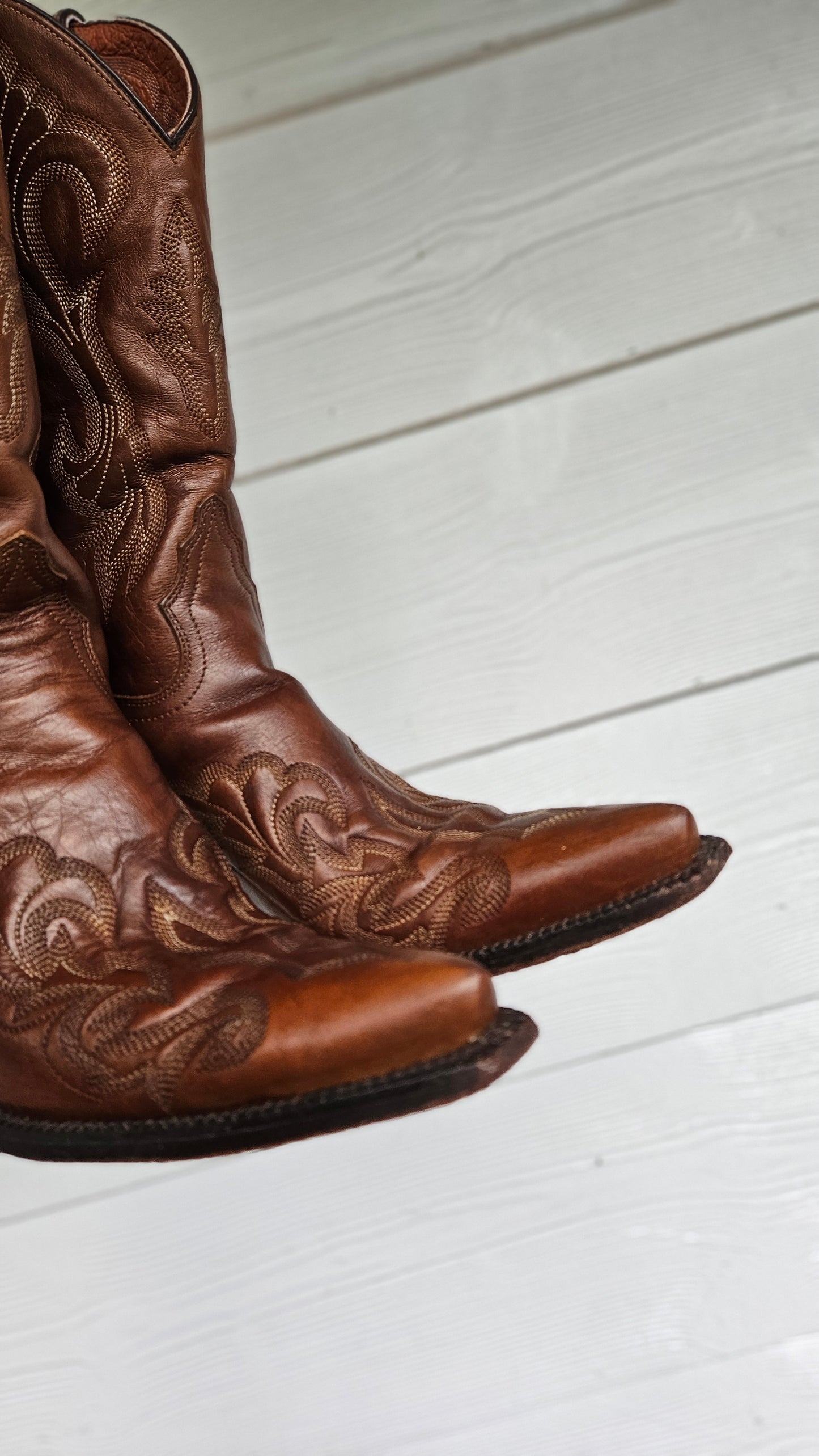 Authentic Tony Lama Cowboy Leather Boots Size 38