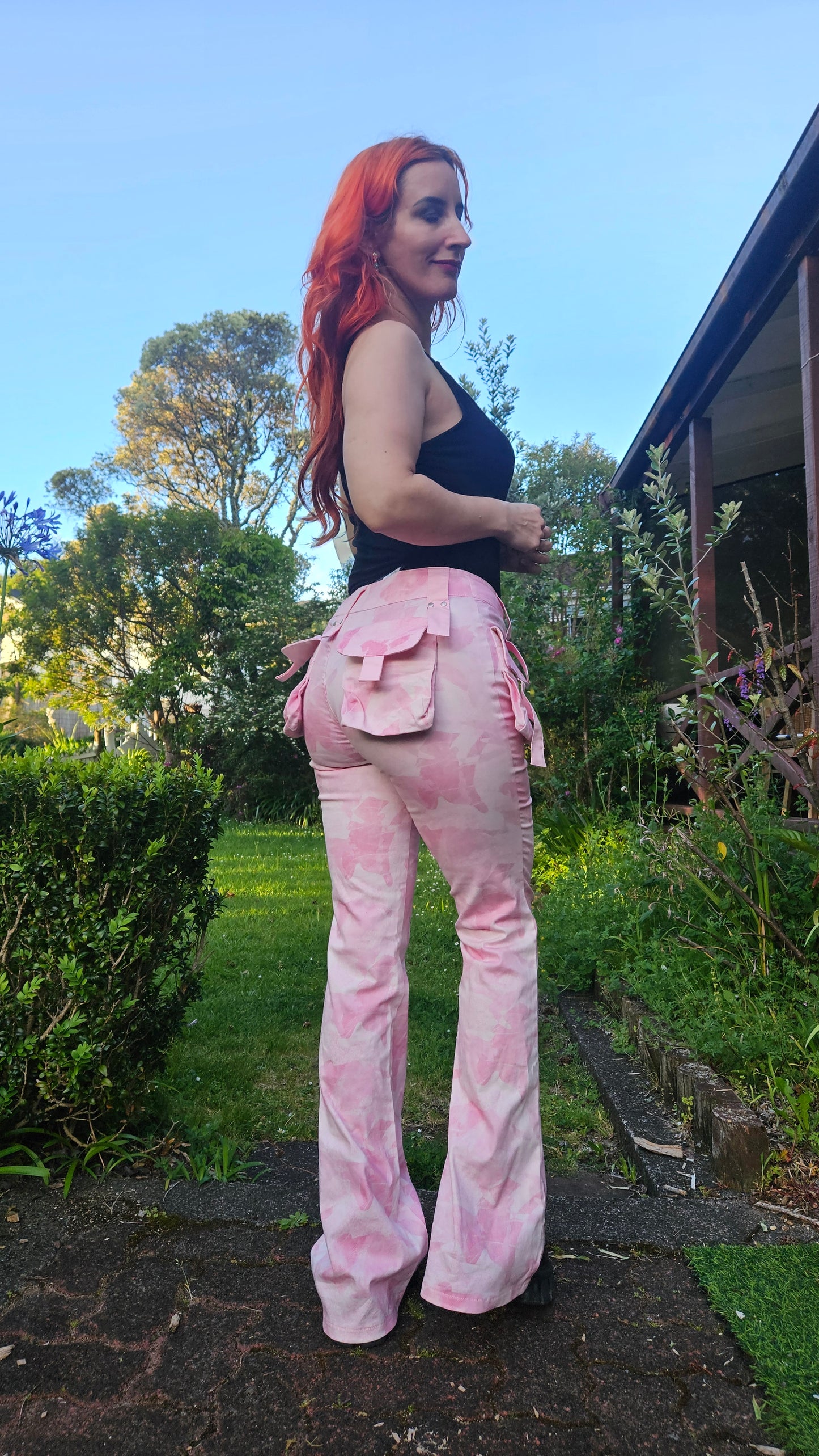 I.AM.GIA Kyleah pants. Flared Pants. Camo Cargo Pants - trousers - Grunge Flap Pocket Cargo Jeans