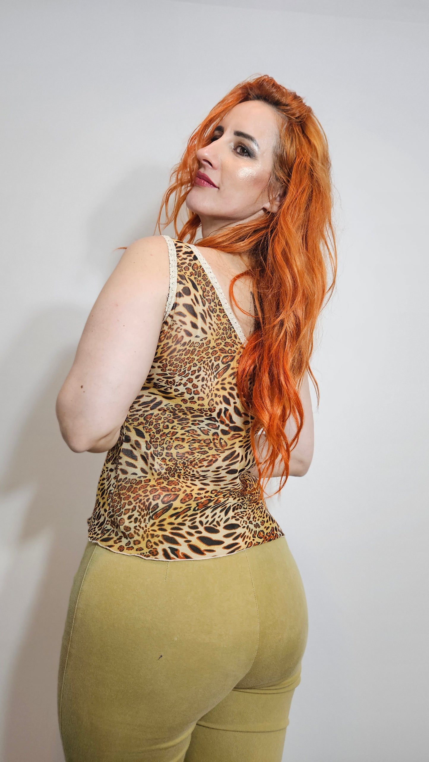 Lovely animal print Women Top. Mesh top