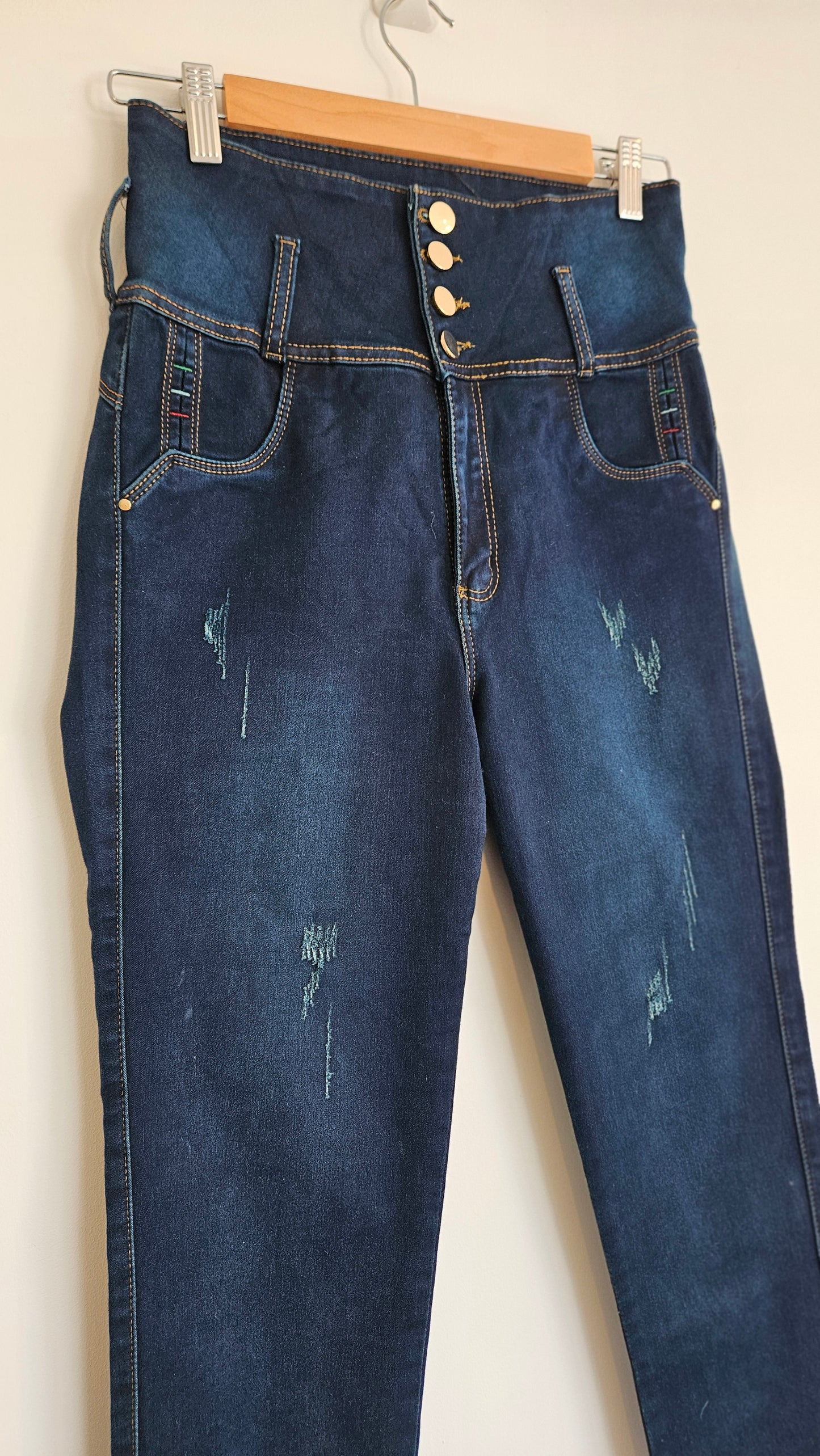 Colombian Skinny Pants Women size 14. Lift bottom Blue Denim Jeans