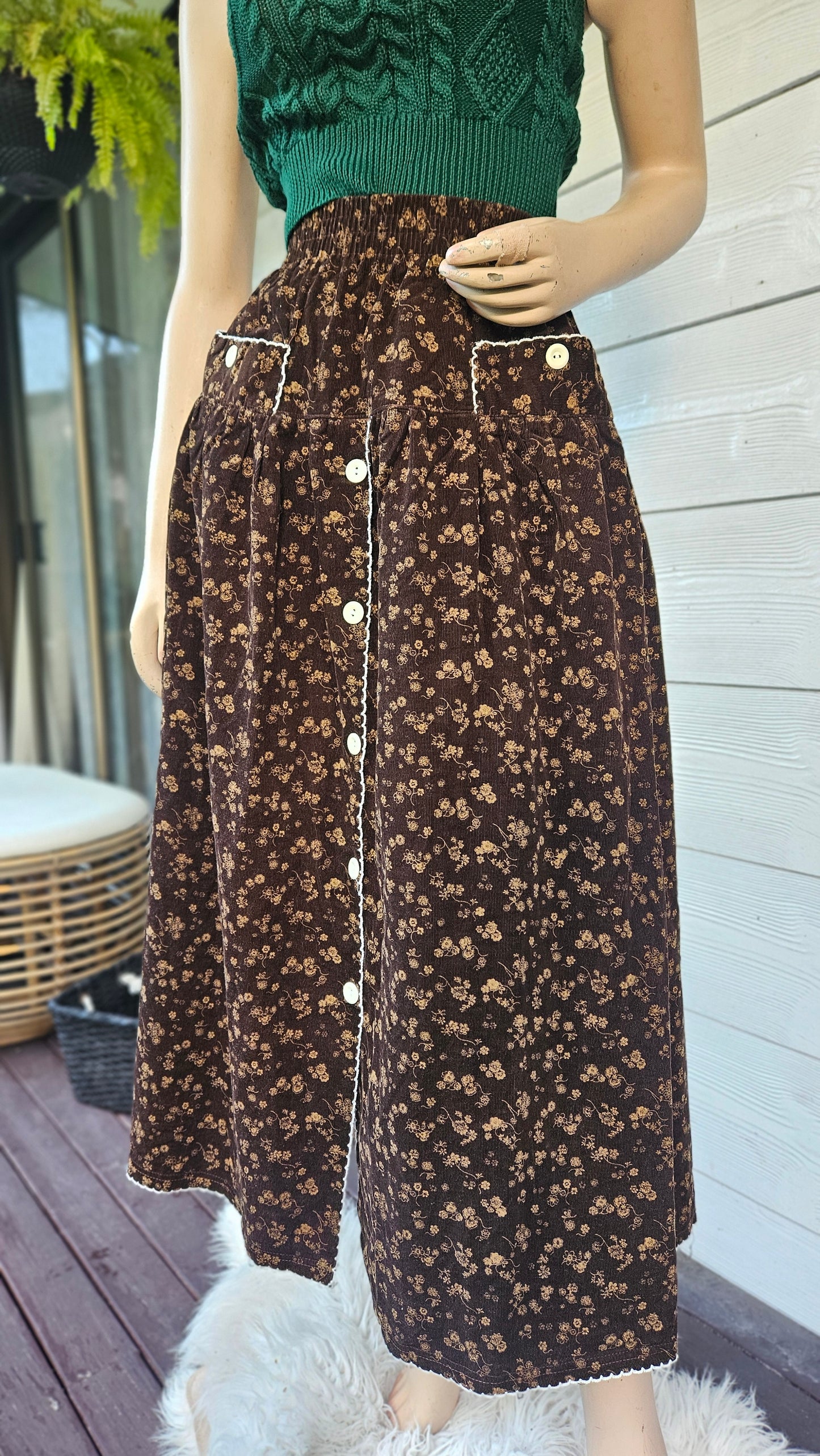 Vintage Midi Skirt - Preloved Skirt