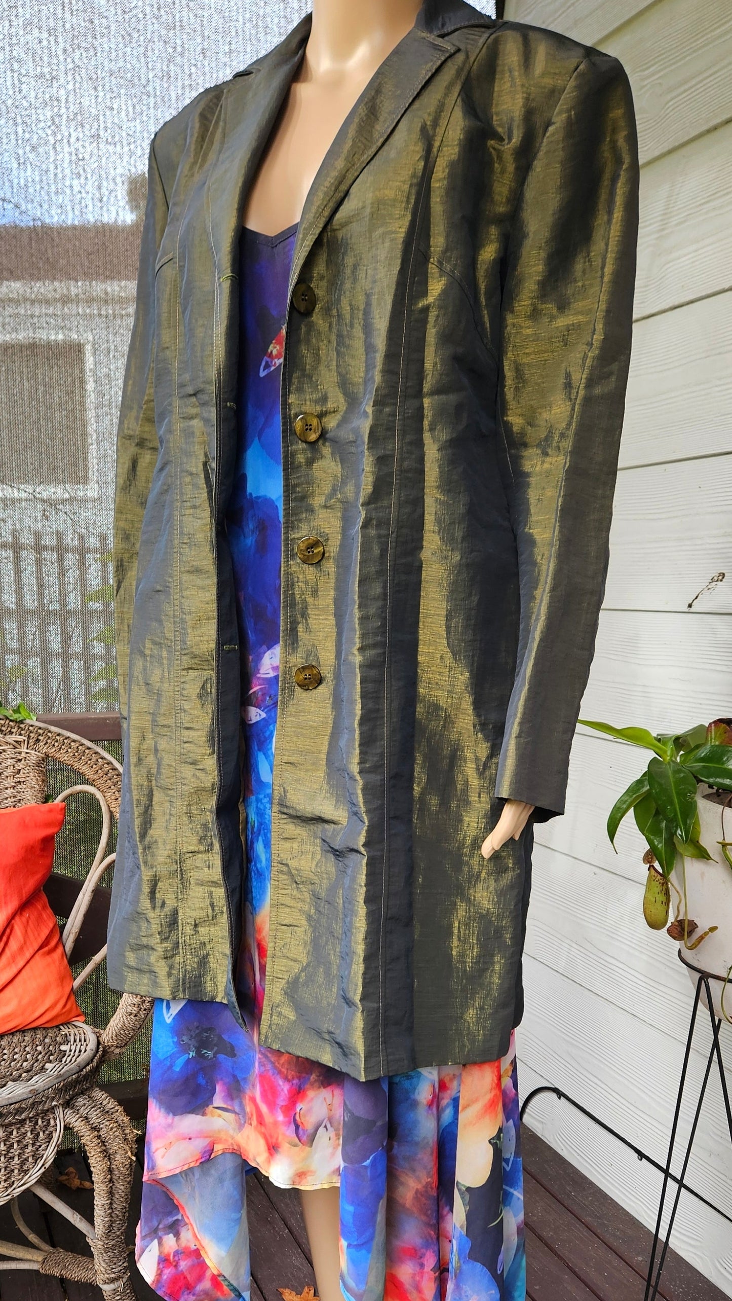 Lovely green vintage button up jacket. Size 14 Second hand jacket
