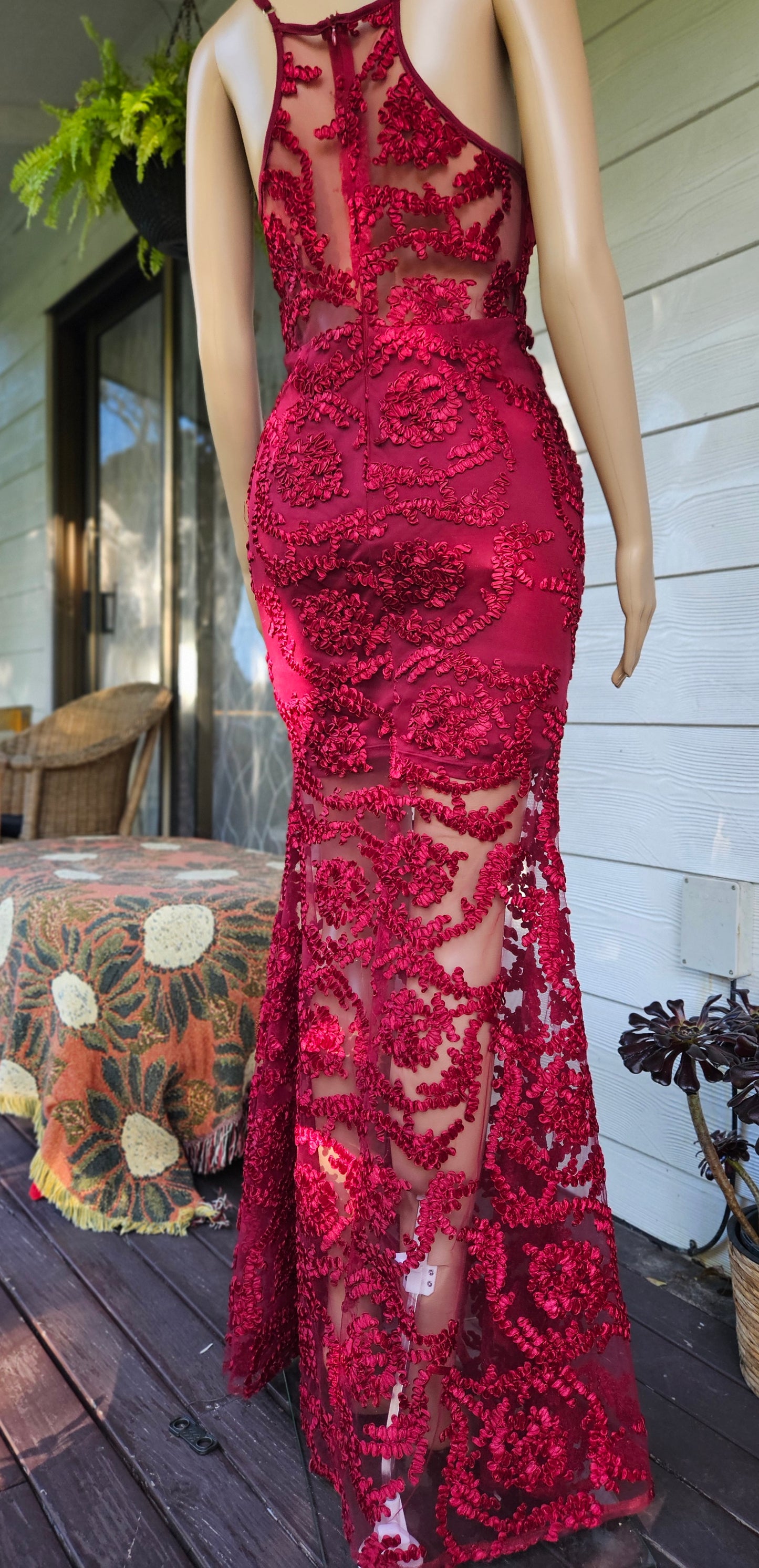 Lovely Evening Dress w/Rose Detail  Second Hand dress - Evening Dress.
