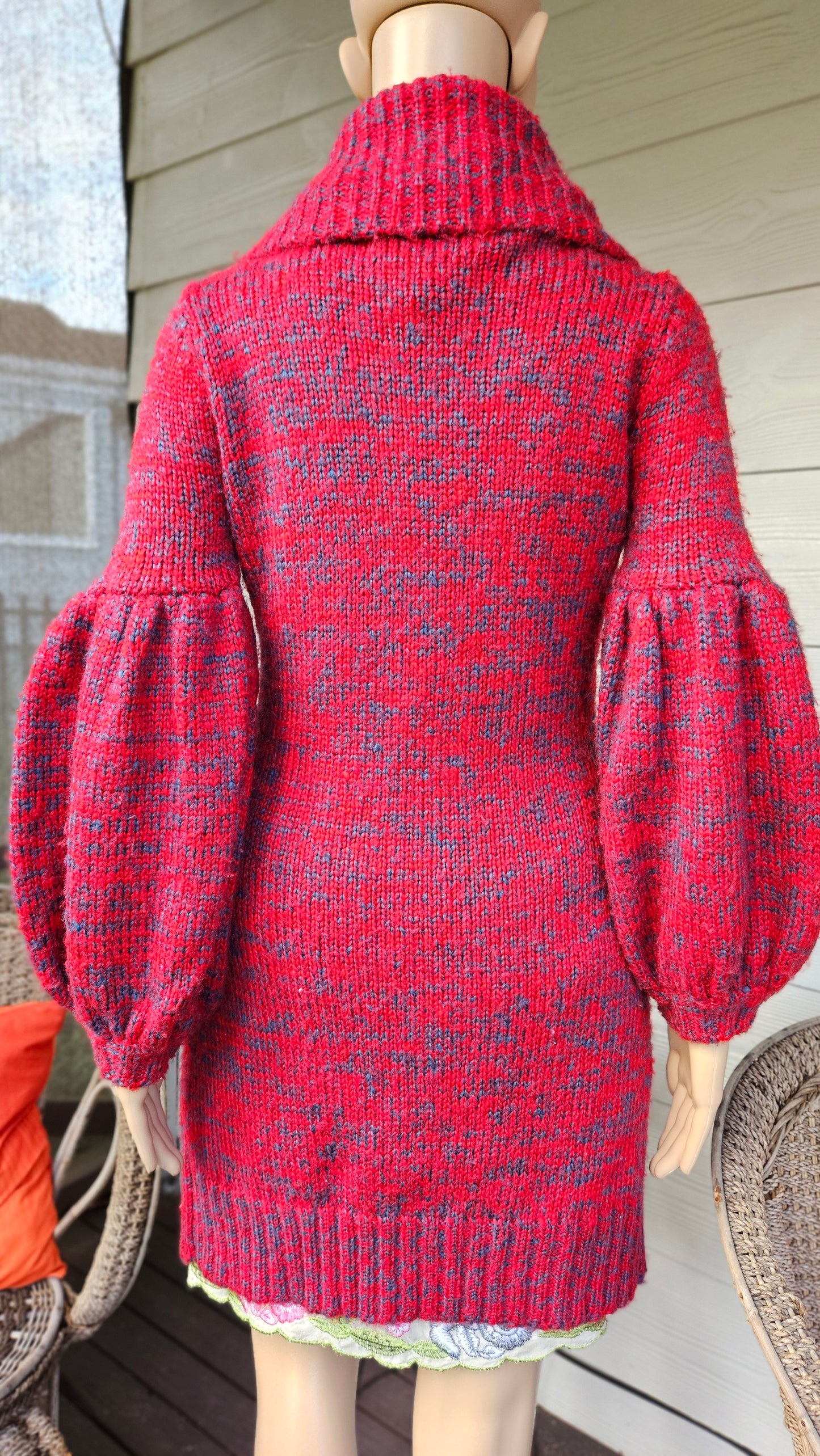 Stunning Red Knit Cardigan - Preloved Cardi Coat