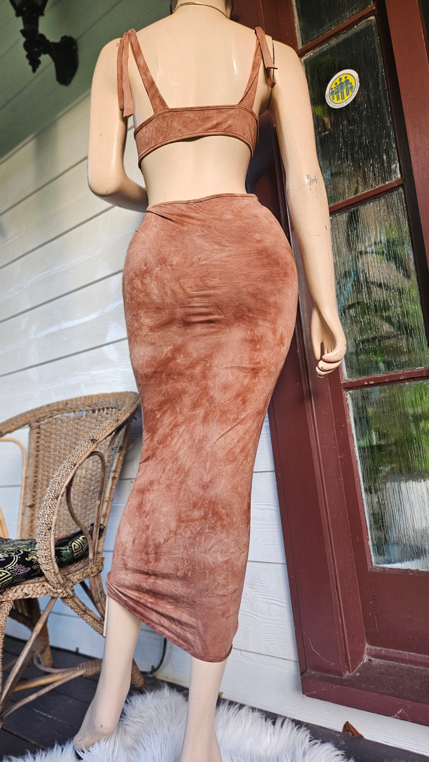 Lattice Cut Out Tie Shoulder Tie Dye Slinky Dress Maxi Dress - NWT Dress colorful dress