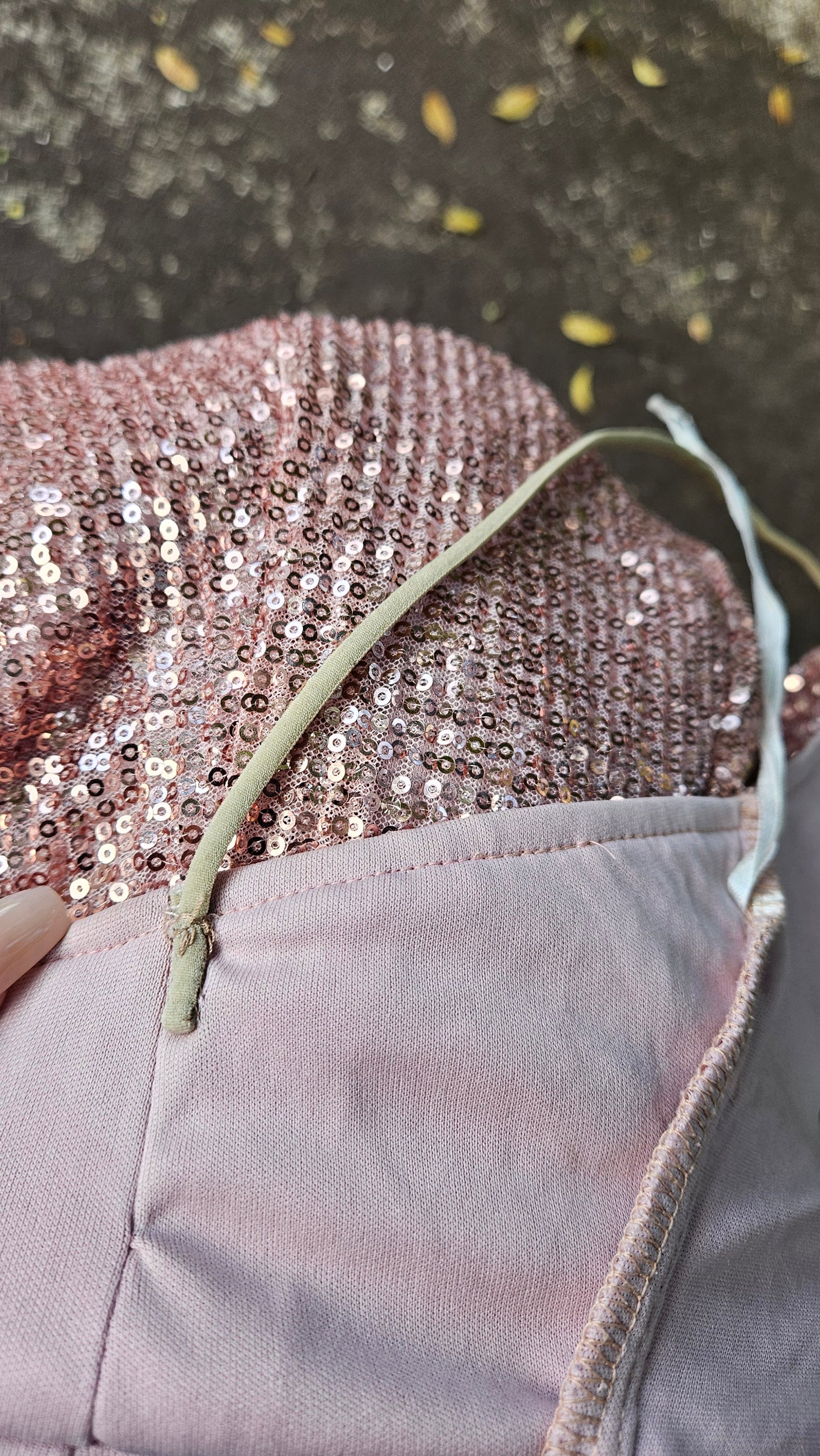 Lovely pink Sequin dress Sequined Gown Second Hand dress - Evening Dress.