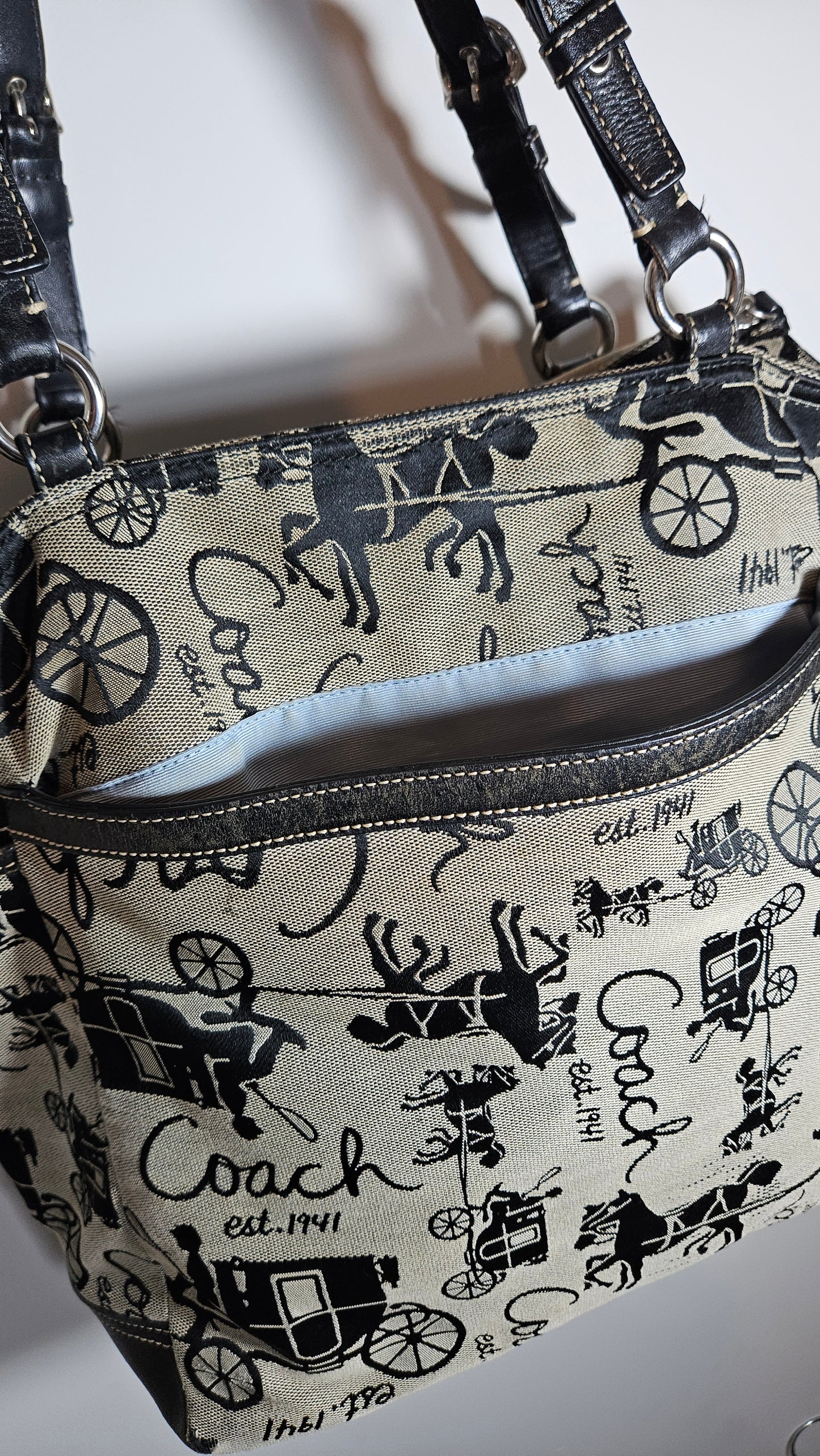 Authentic COACH Horse & Carriage Canvas Tote Bag