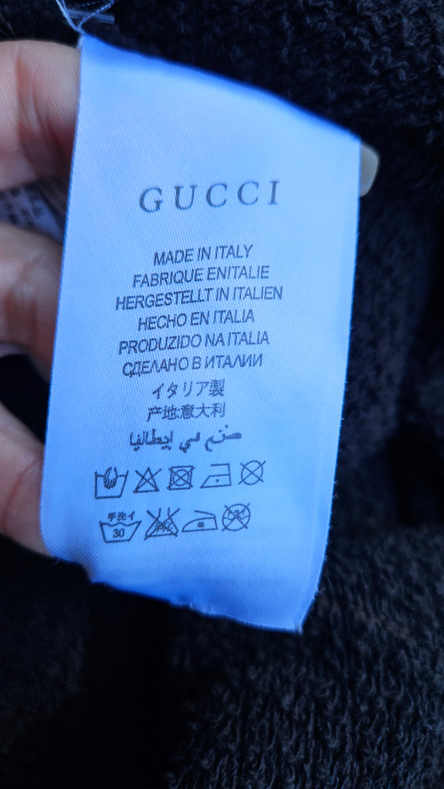 Gucci Black Cotton Blind For Love Embroidered Hoodie XS
