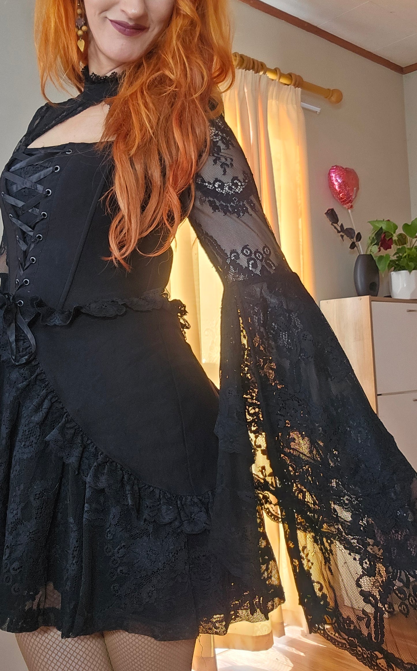 Romantic Gothic Lace Dress Size M