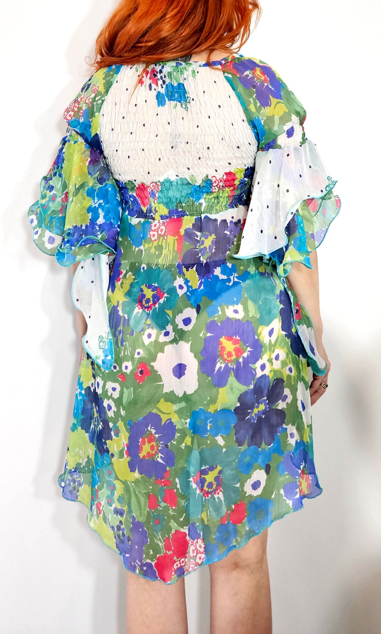 Made in Italy Colourful Boho High-Low Dress – Size M