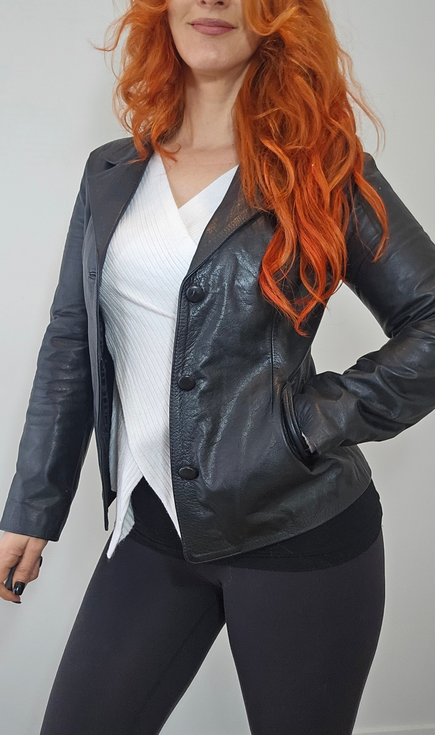 Vintage Colombian Leather Jacket. Black leather Jacket 80s & 90s