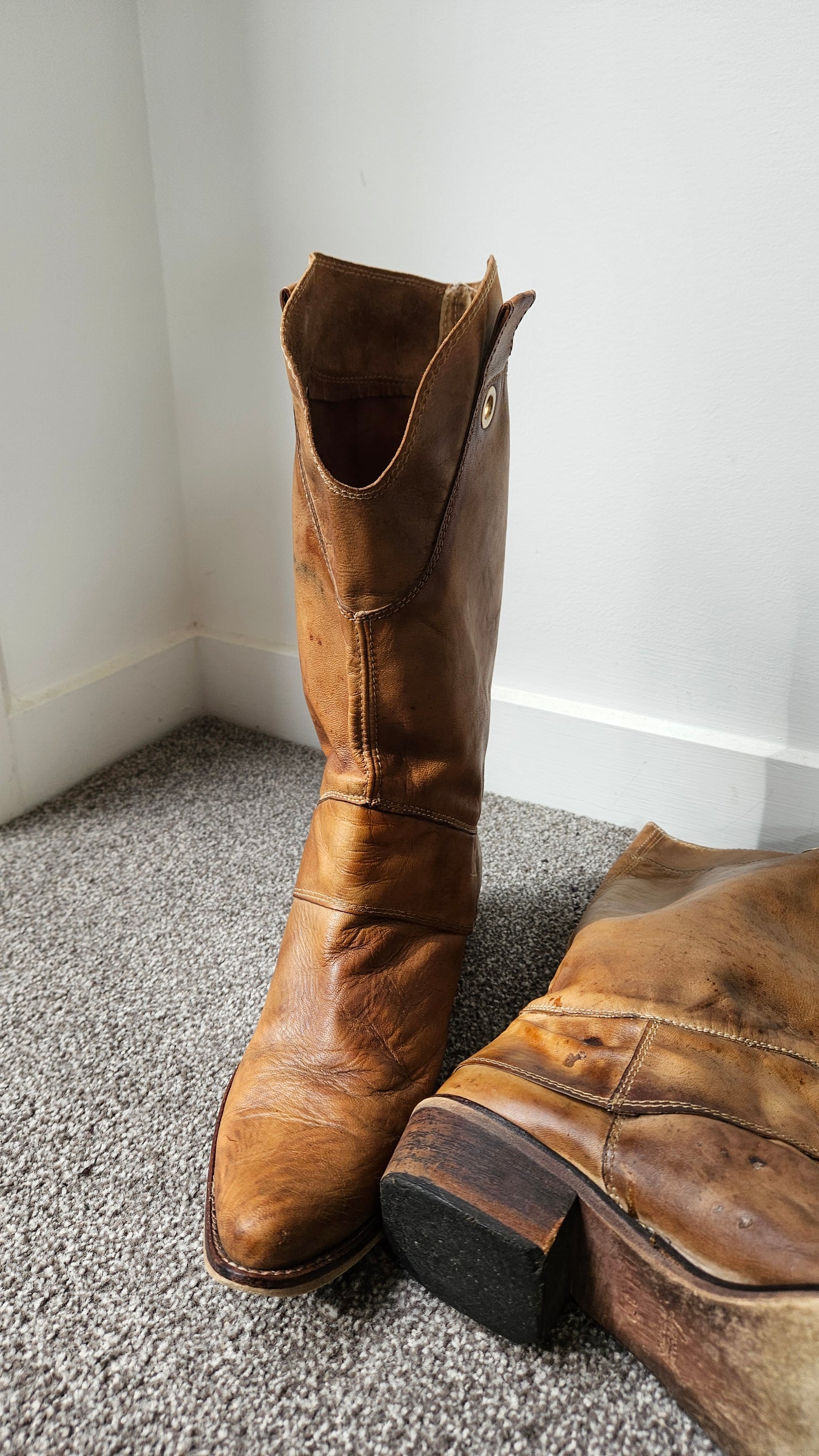 Authentic Malababa 'Dakota' Spanish Leather Cowboy Boots - Size 37