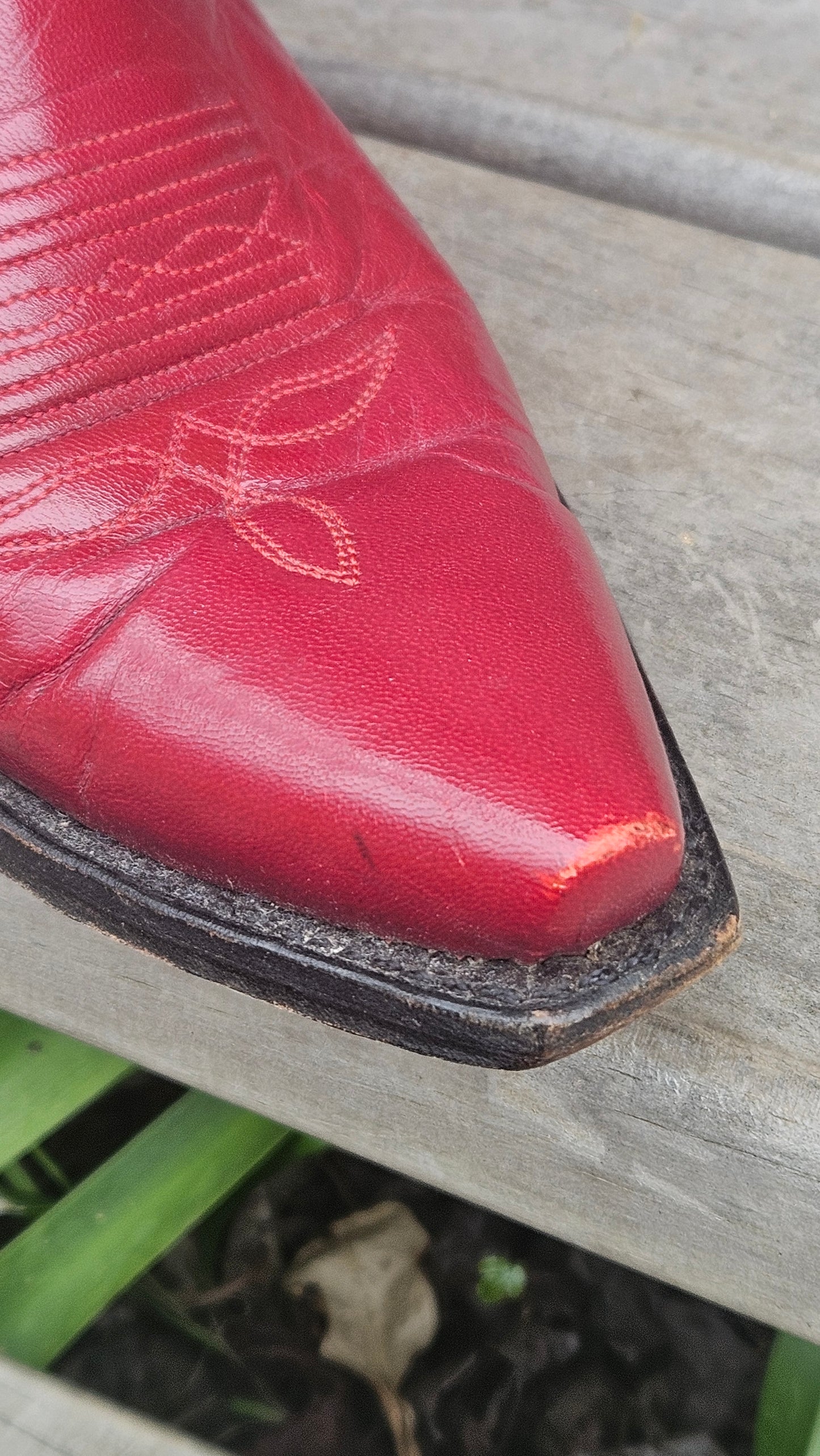 Authentic Loaded cowboy boots - Cherry Red Leather  boots Size 36