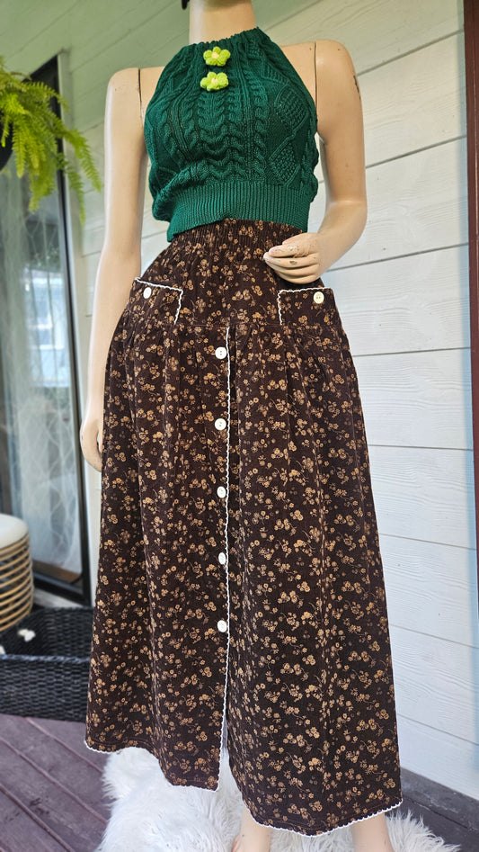 Vintage Midi Skirt - Preloved Skirt