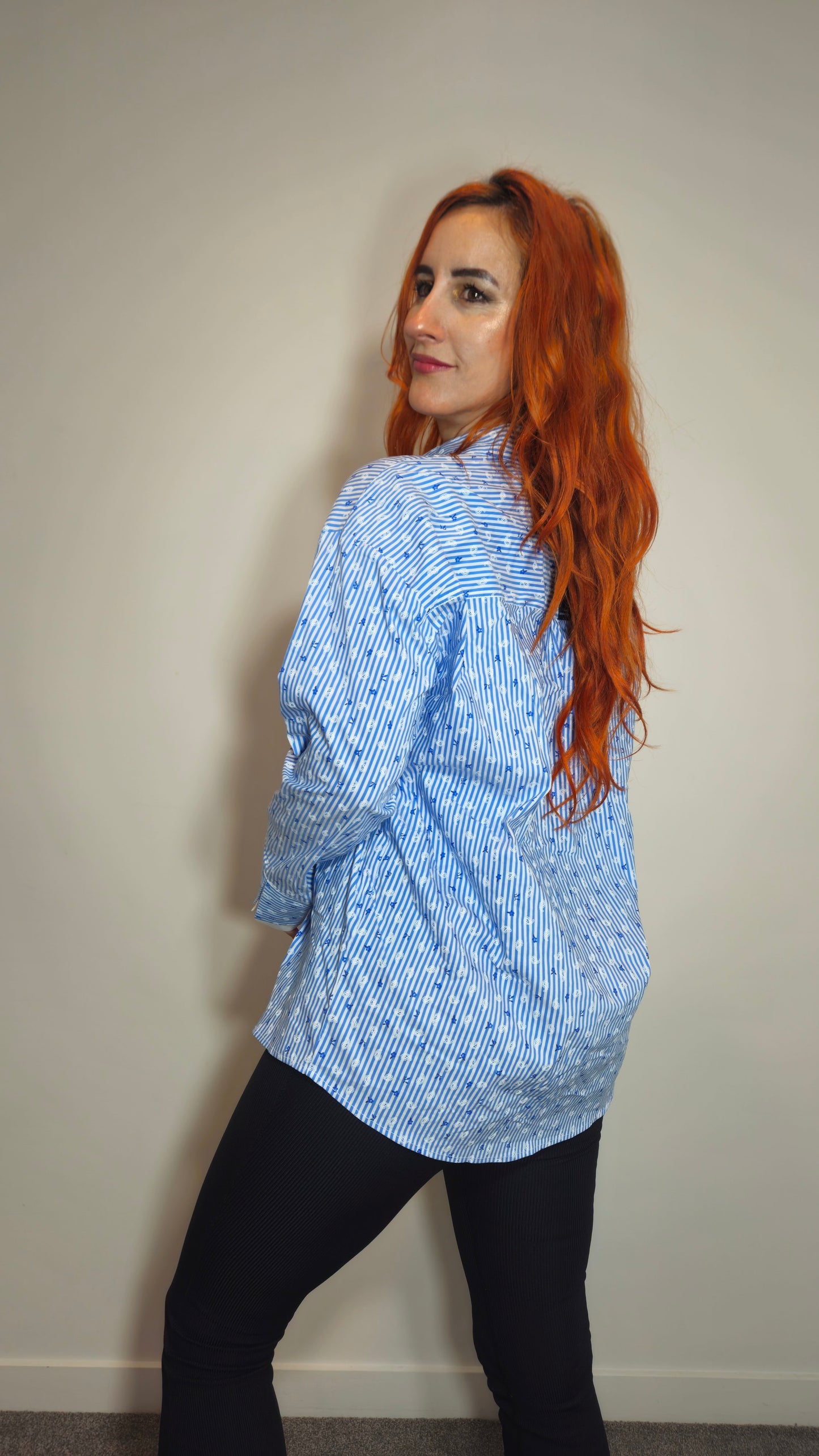 BNWT Jones Fashion Austria Striped Floral Layered Shirt. Size EU 42 (L)