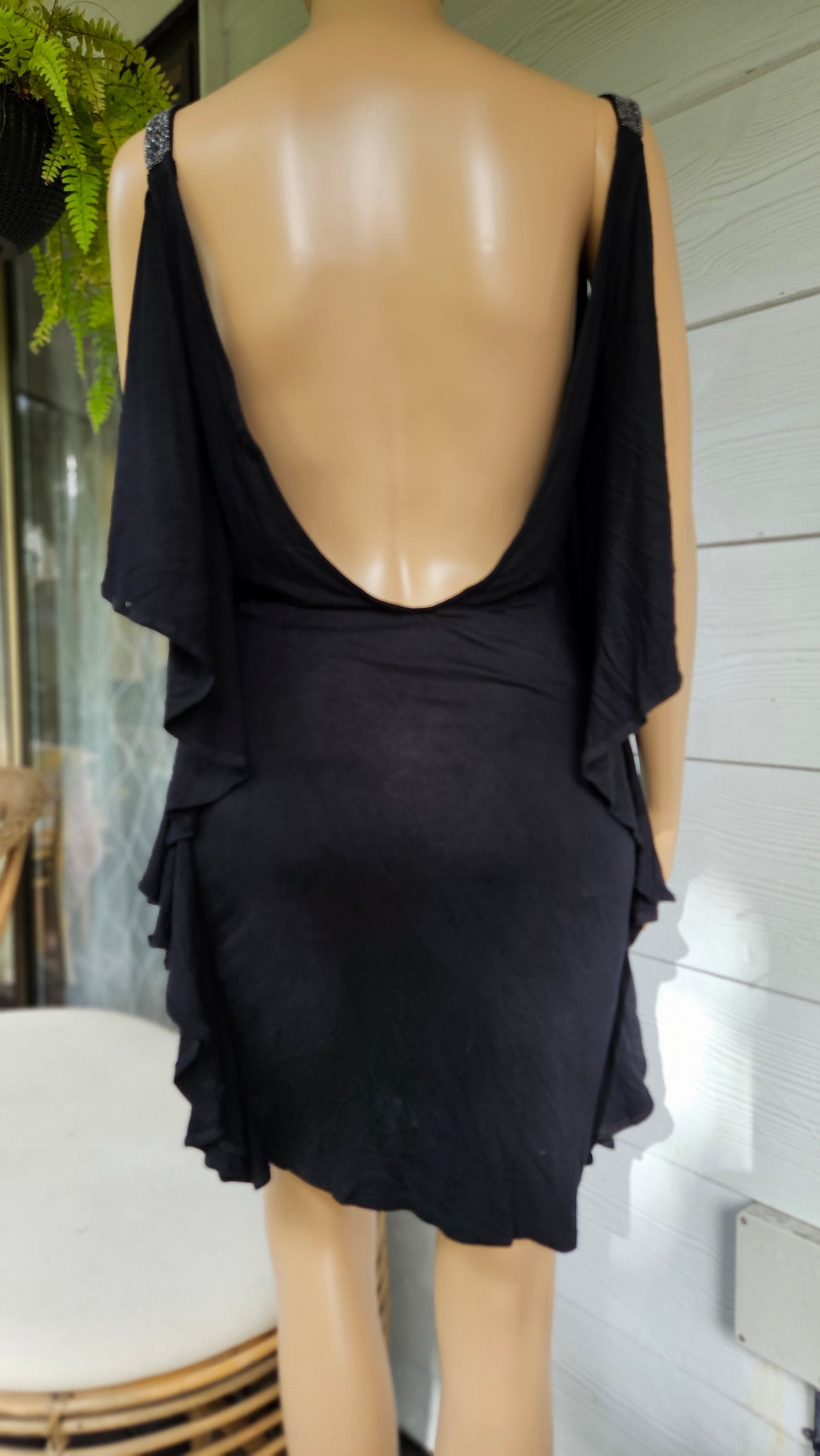 Women's Black Dress/Batwing Dress Preloved Dress