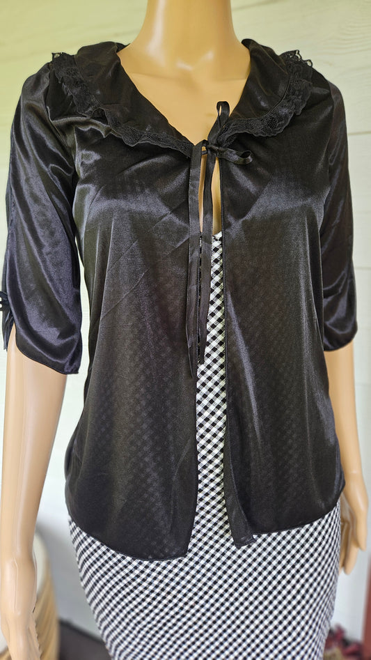 Lovely Black Shirt - Vintage Top - Preloved Coat