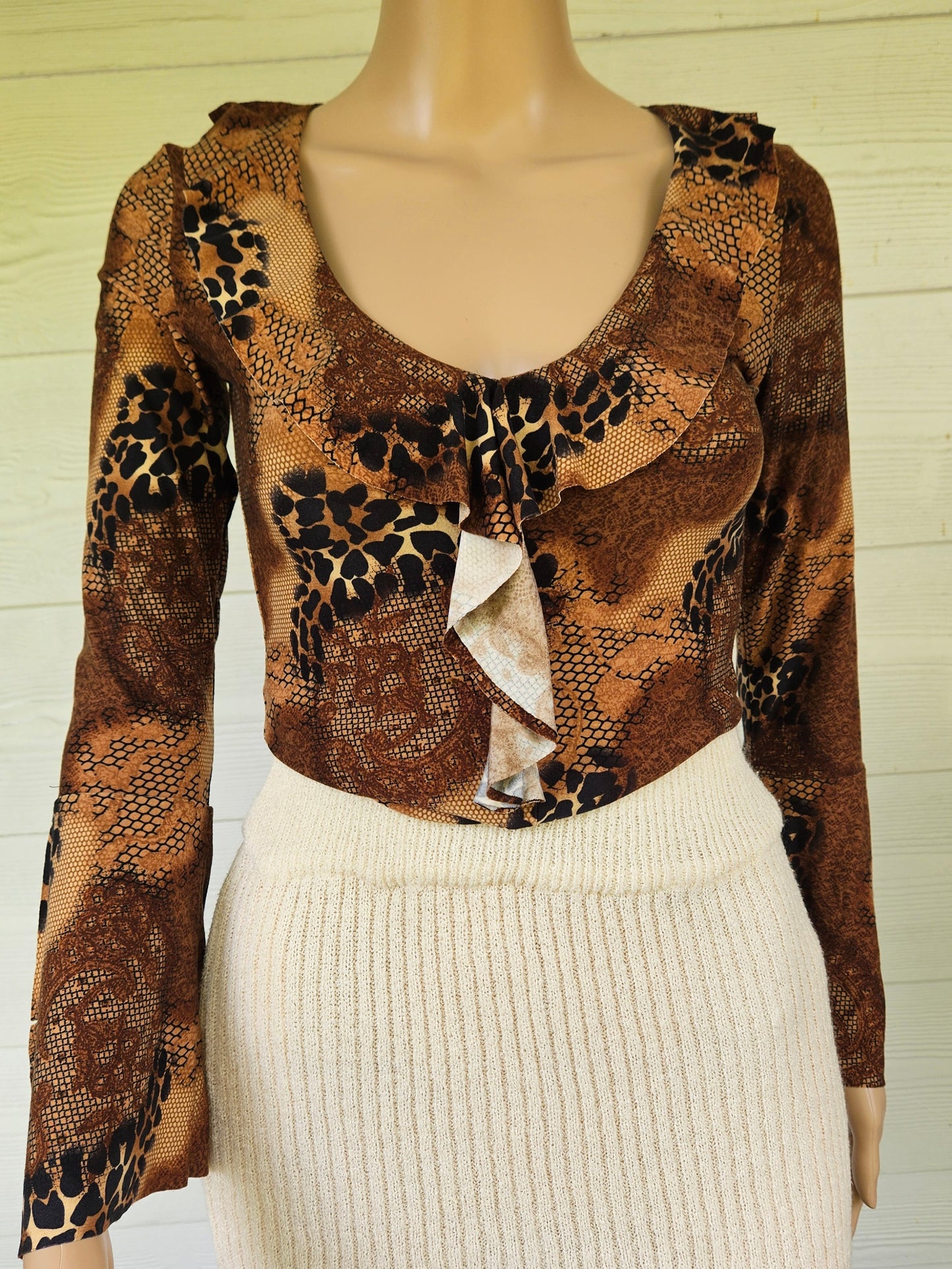 Vintage Bell Top - Pagani Top Animal print Top