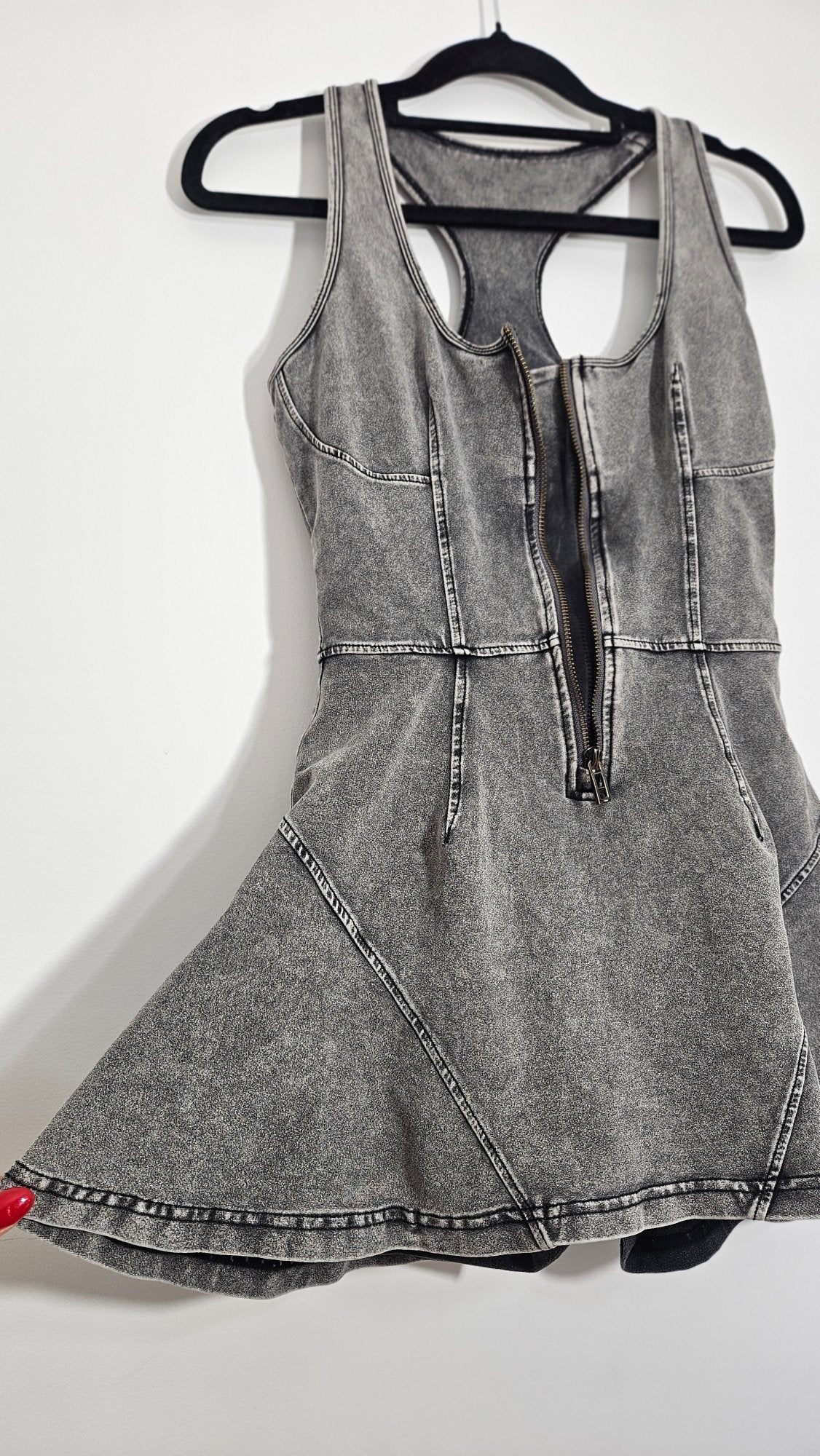 WISKII Active Beyond Denim Dress Vintage Grey Workout Tennis Skort Dress