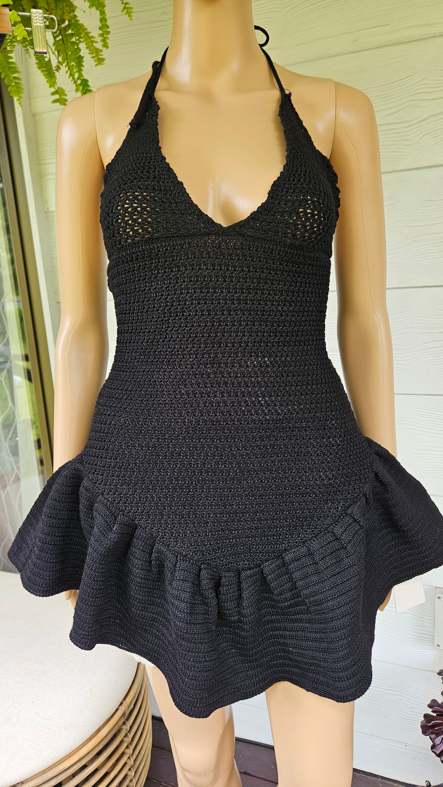 Black Crochet Mini Dress - Preloved Fashion Find summer dress