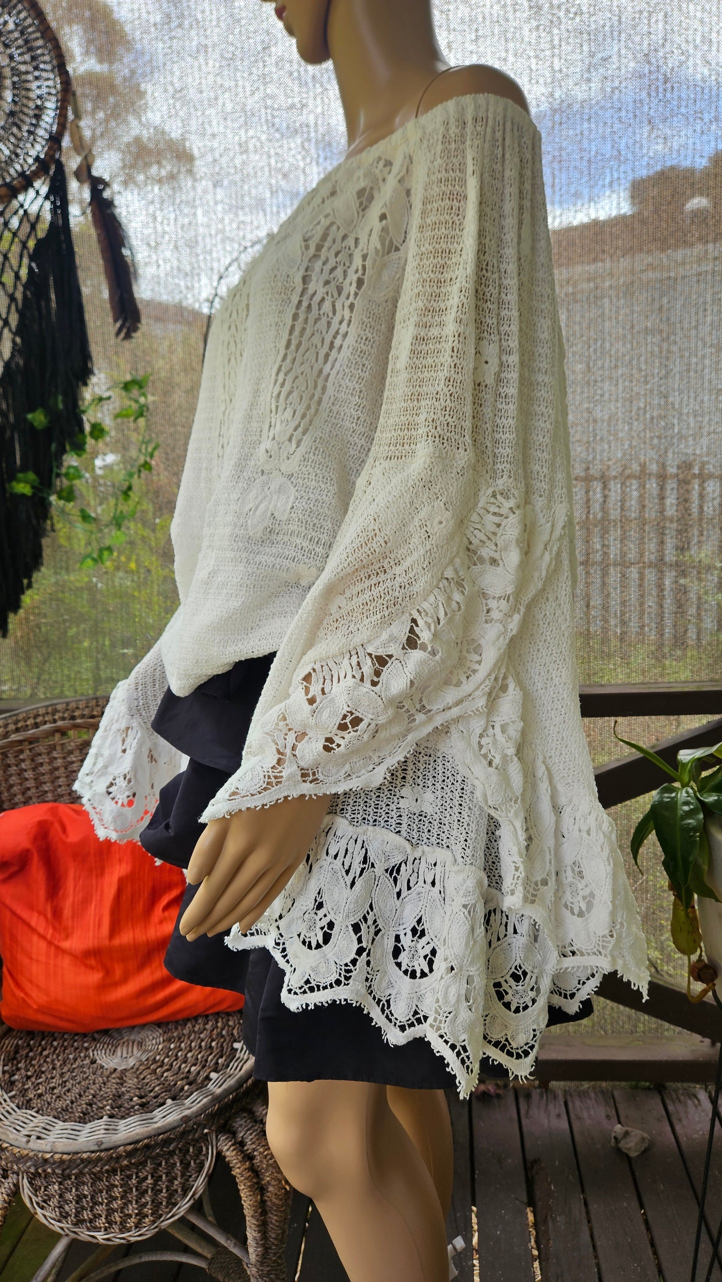 Bohemian Angel Leave NZ Bell sleeves  Blouse - curvy Top