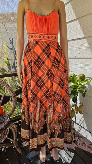 Bohemian plaid Dress - Preloved Dress