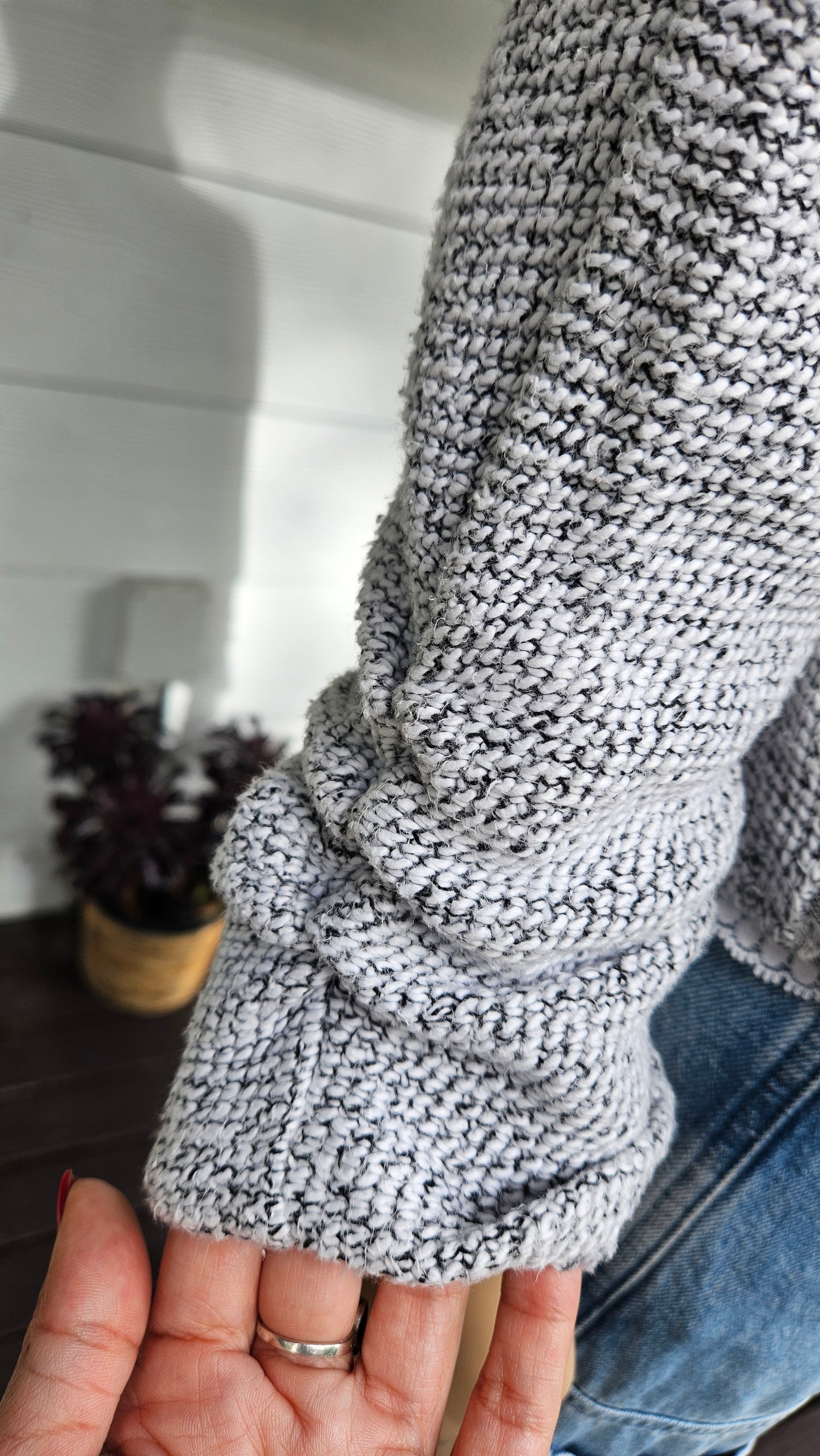 Lovely sweater with Lace details. Crop style sweater Top
