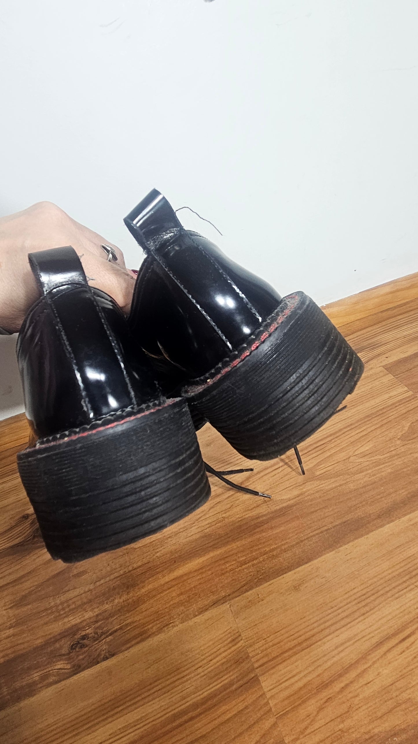 Bershka Black Chunky Sole Lace Up Shoe Size 39
