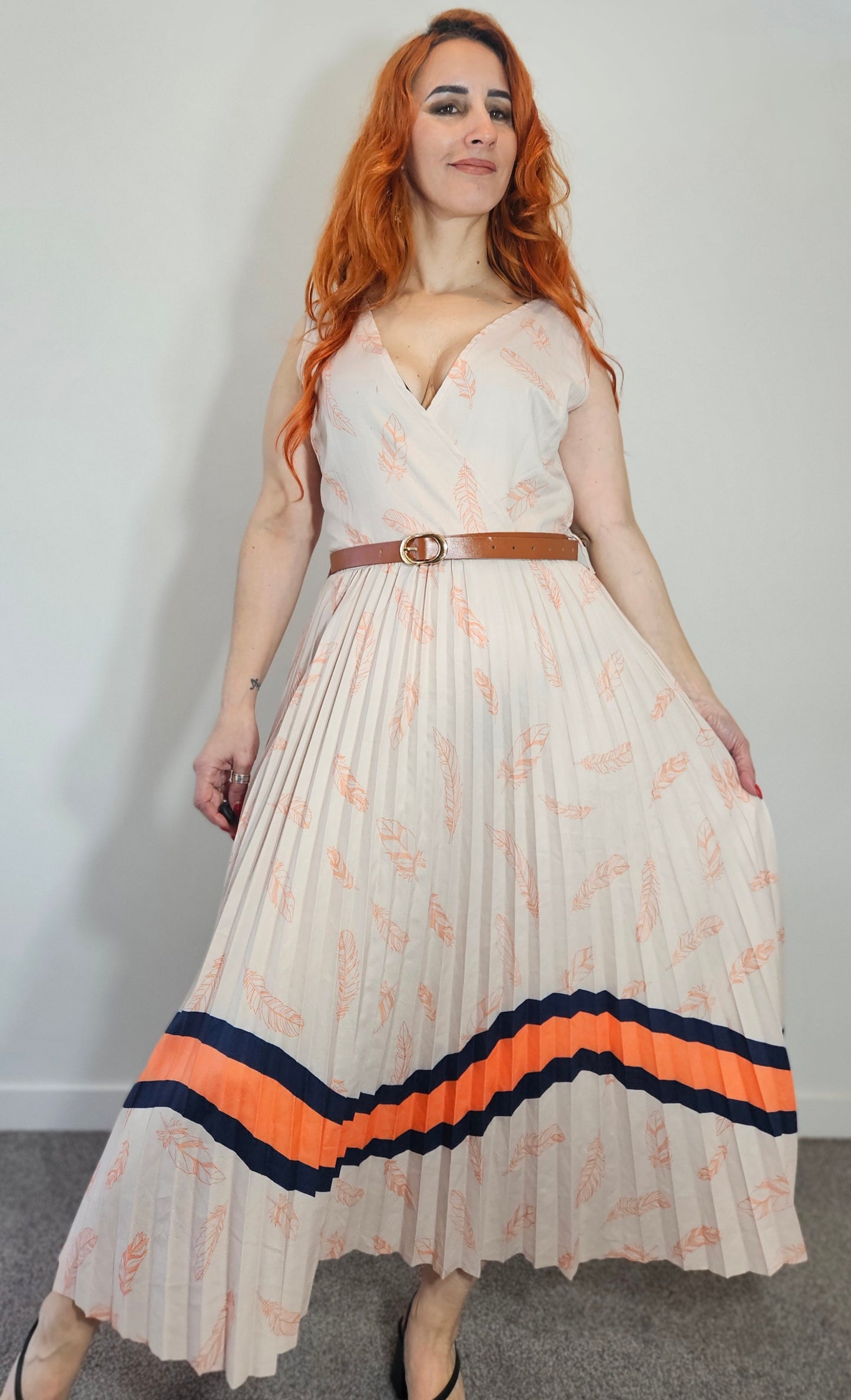 Stunning Pleated Midi Dress