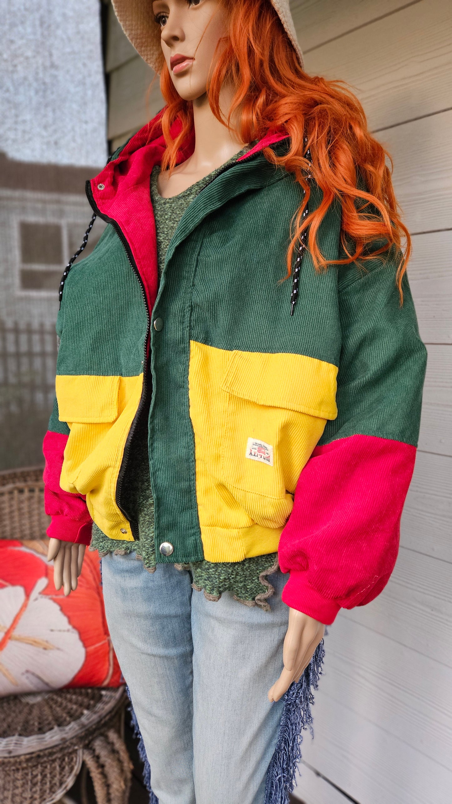 Corduroy jacket Zaful. Retro bomber Jacket 3XL