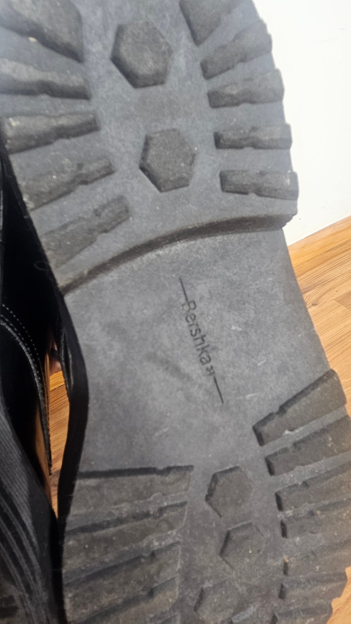 Bershka Black Chunky Sole Lace Up Shoe Size 39