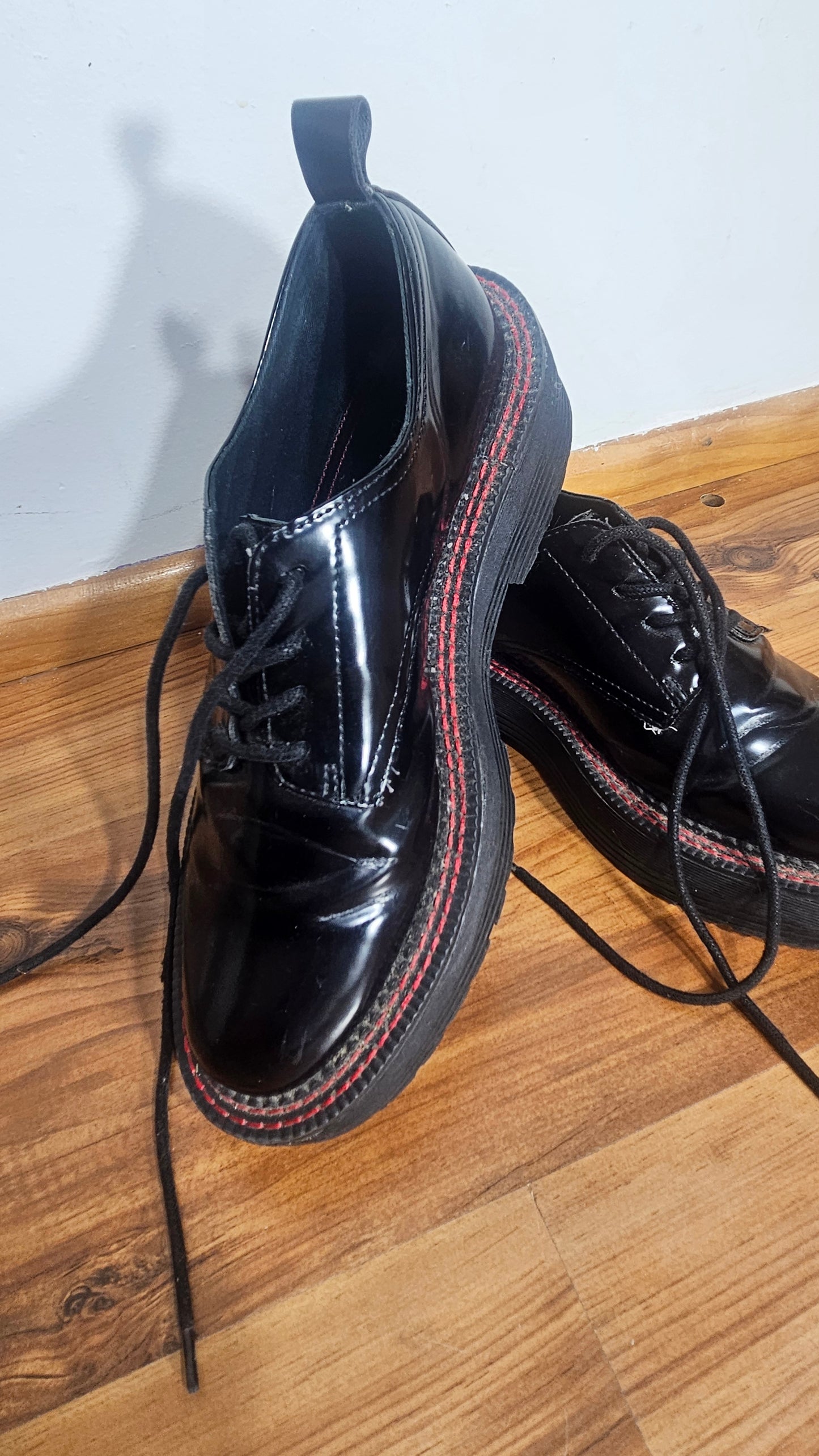 Bershka Black Chunky Sole Lace Up Shoe Size 39