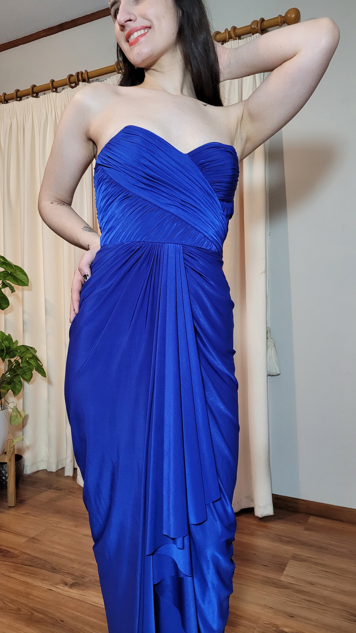 SWEETHEART FABULOUS LONG ROYAL BLUE SLEEVELESS PROM DRESS WITH SPLIT ONLINE