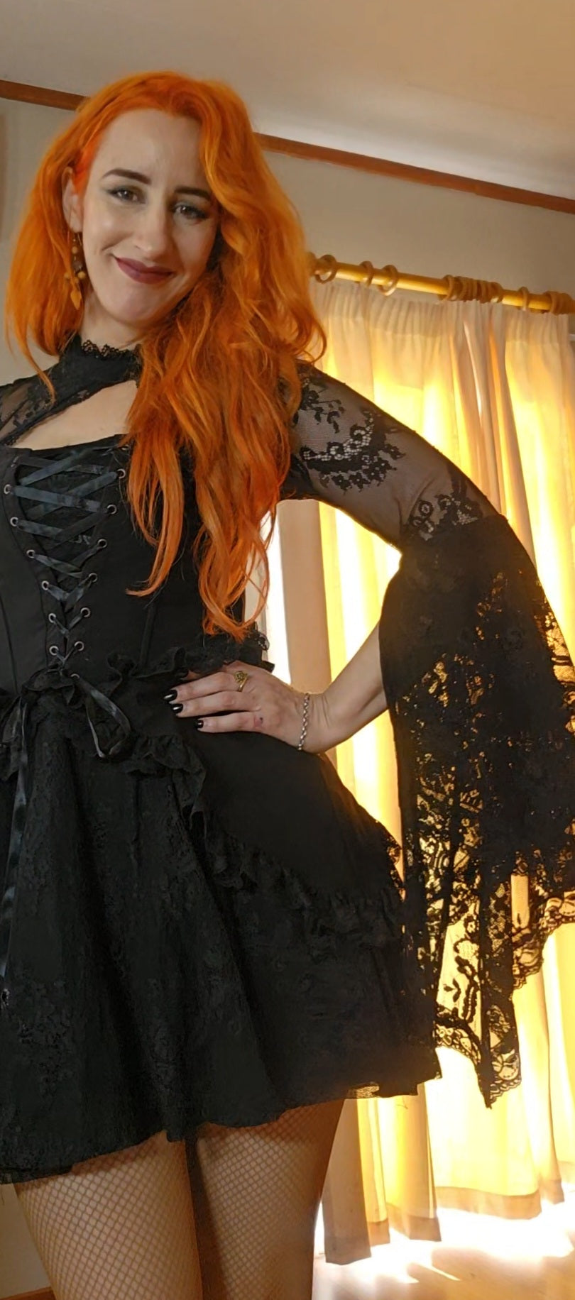 Romantic Gothic Lace Dress Size M