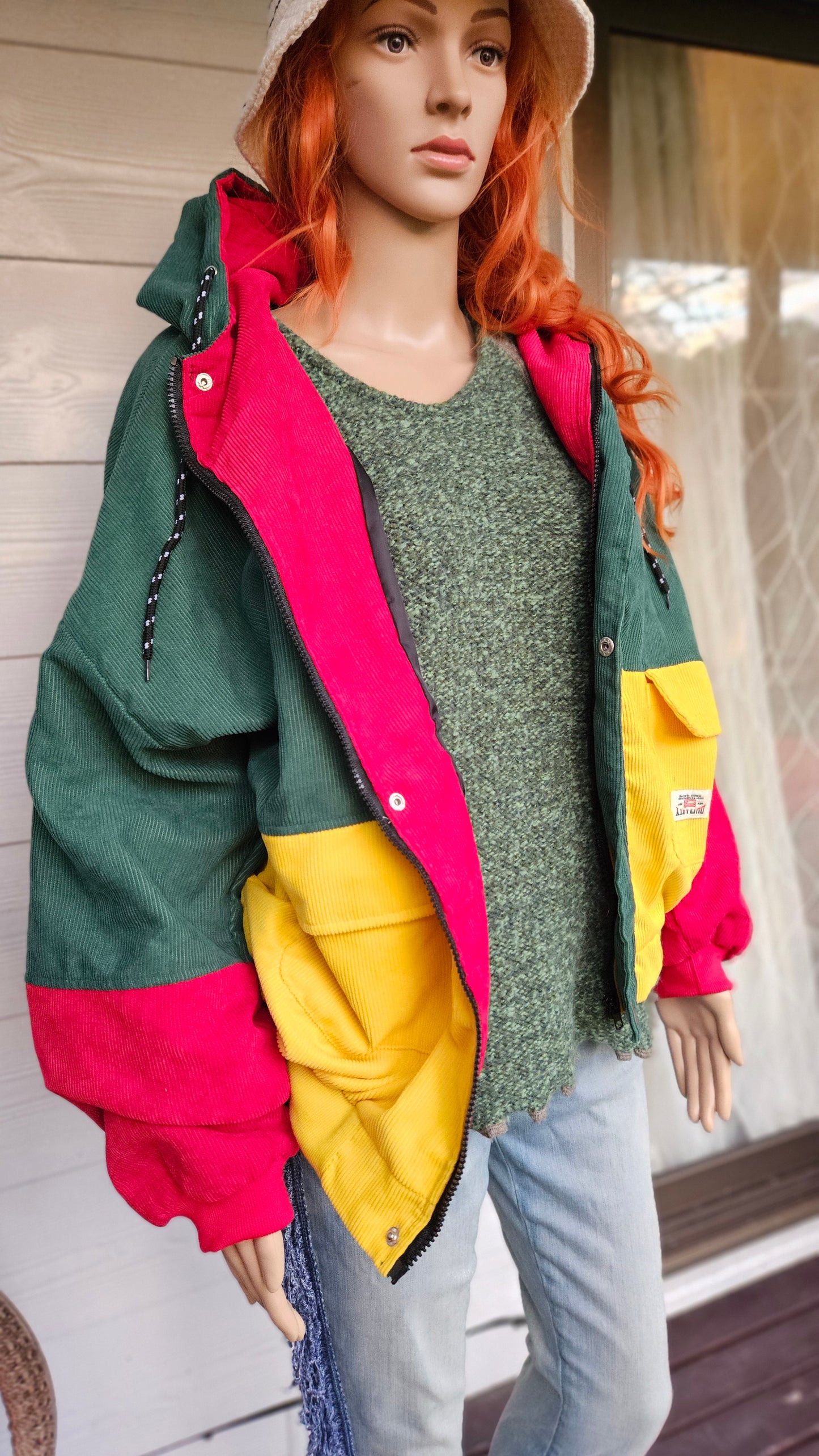 Corduroy jacket Zaful. Retro bomber Jacket 3XL