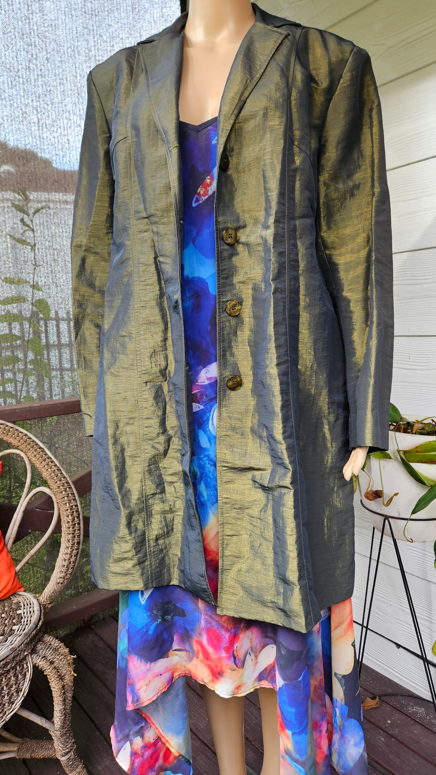 Lovely green vintage button up jacket. Size 14 Second hand jacket