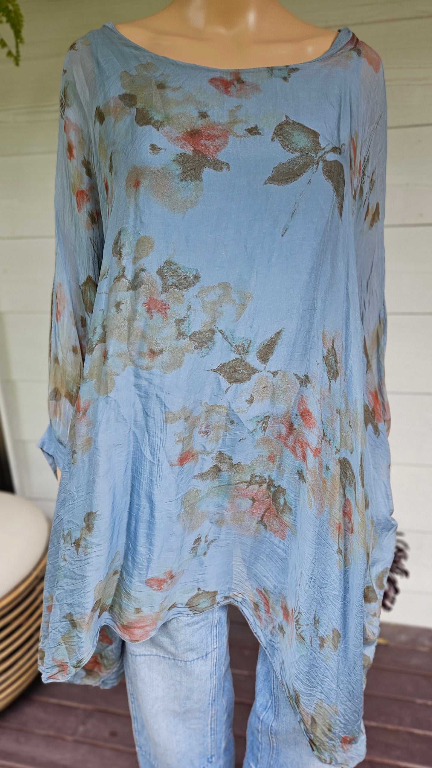 Oversized Italian Blouse - Mini Dress